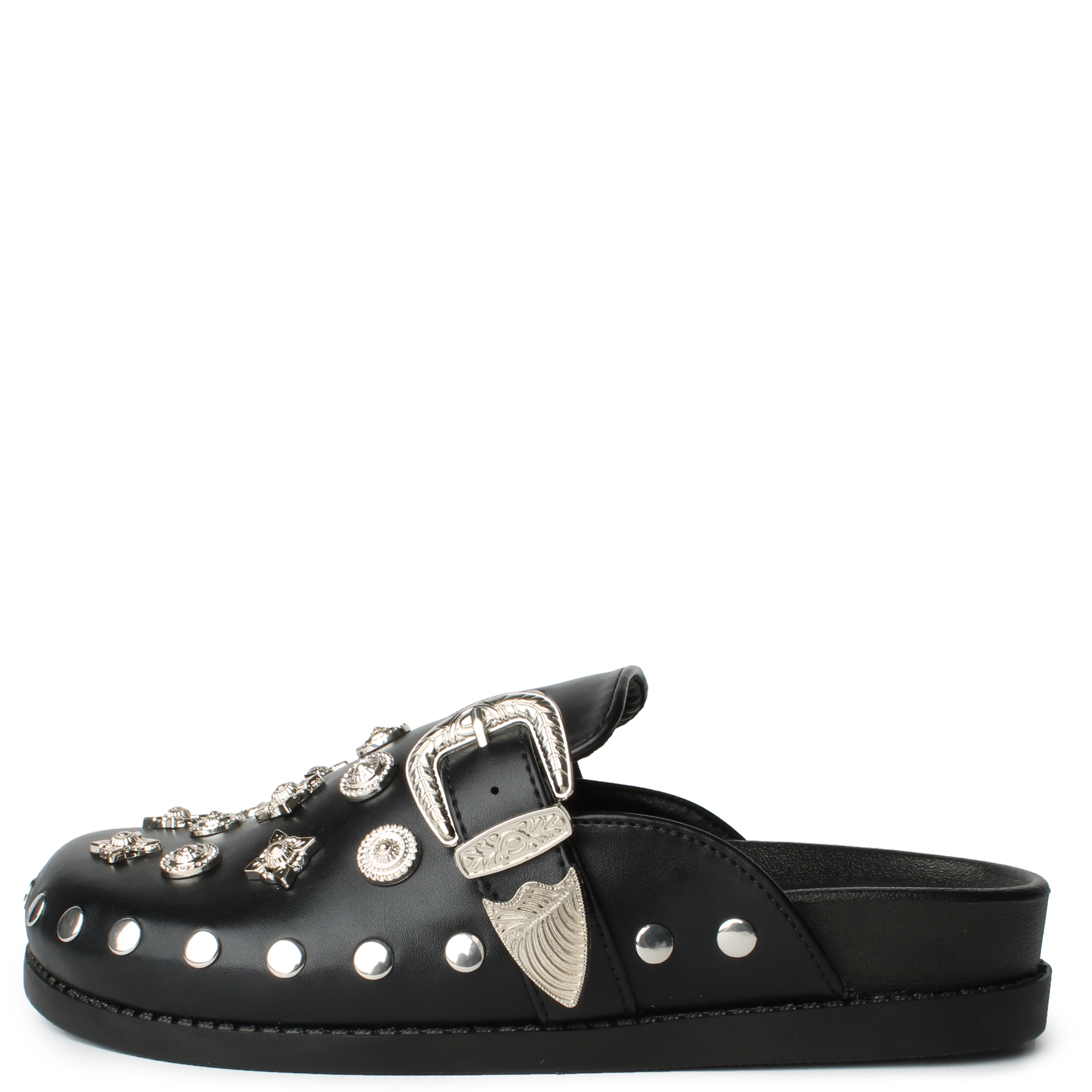 Pressley-BLK Studded Flat