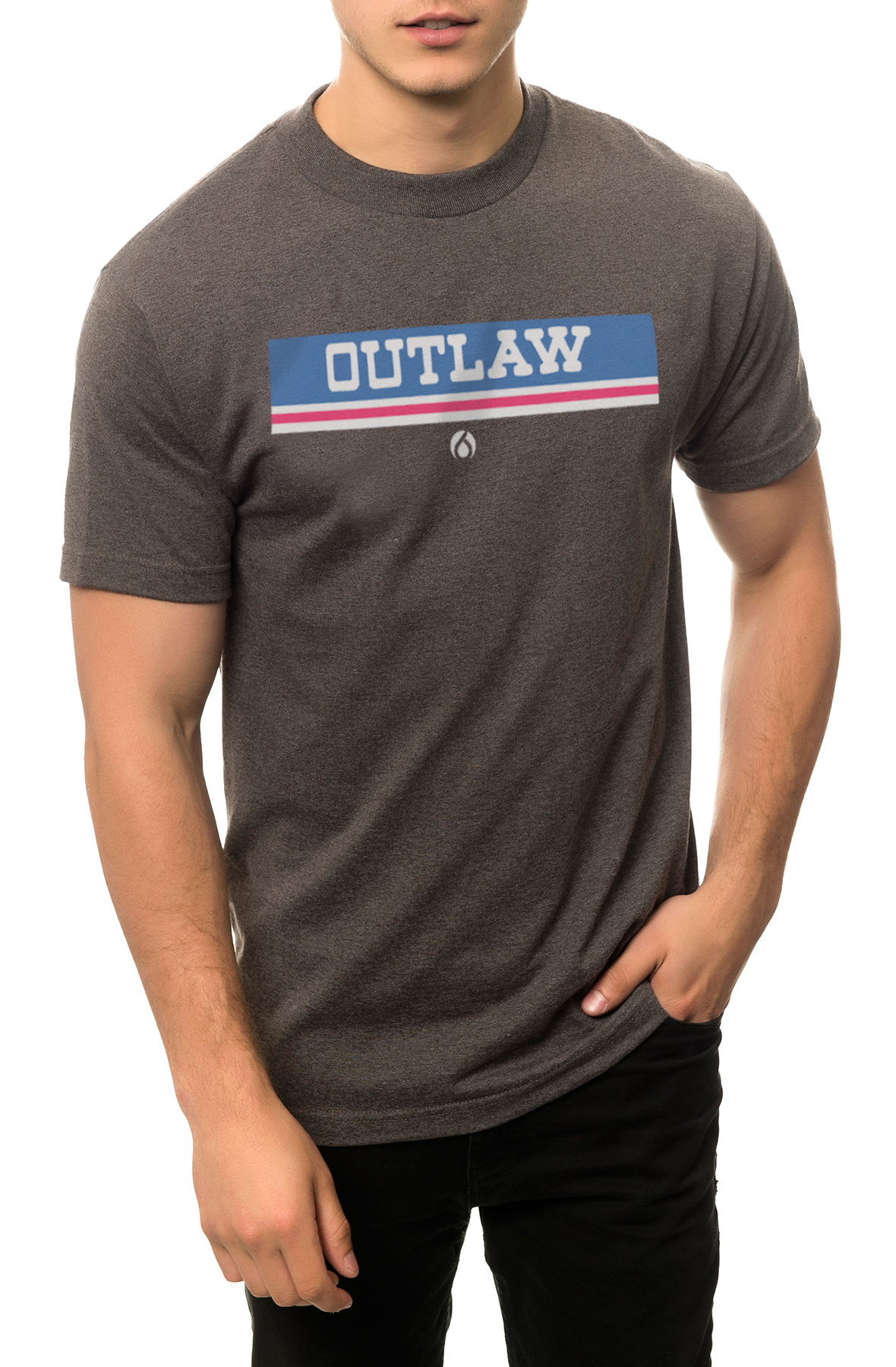 The Outlaw Bar Tee in Charcoal Heather