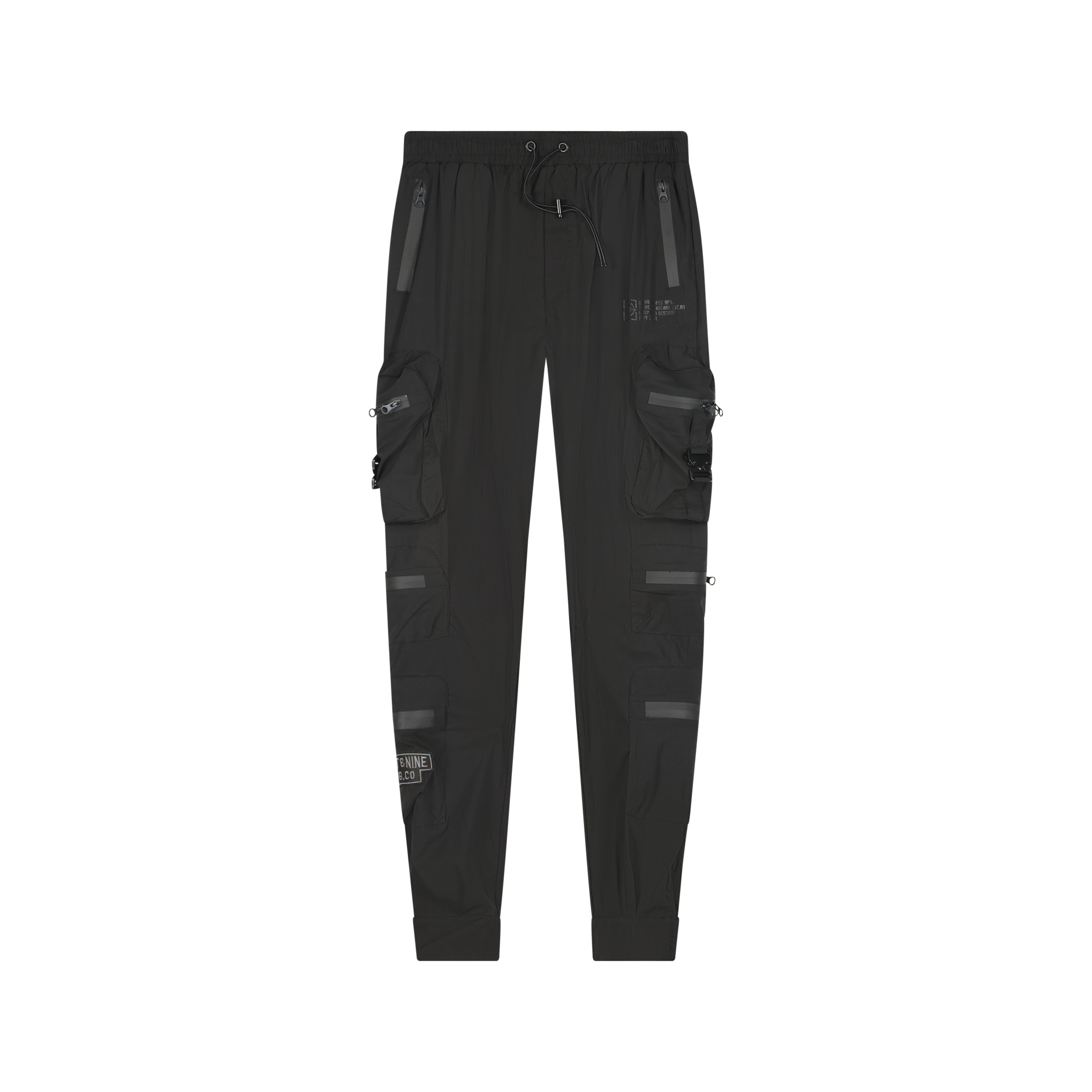 Combat Nylon Joggers Black