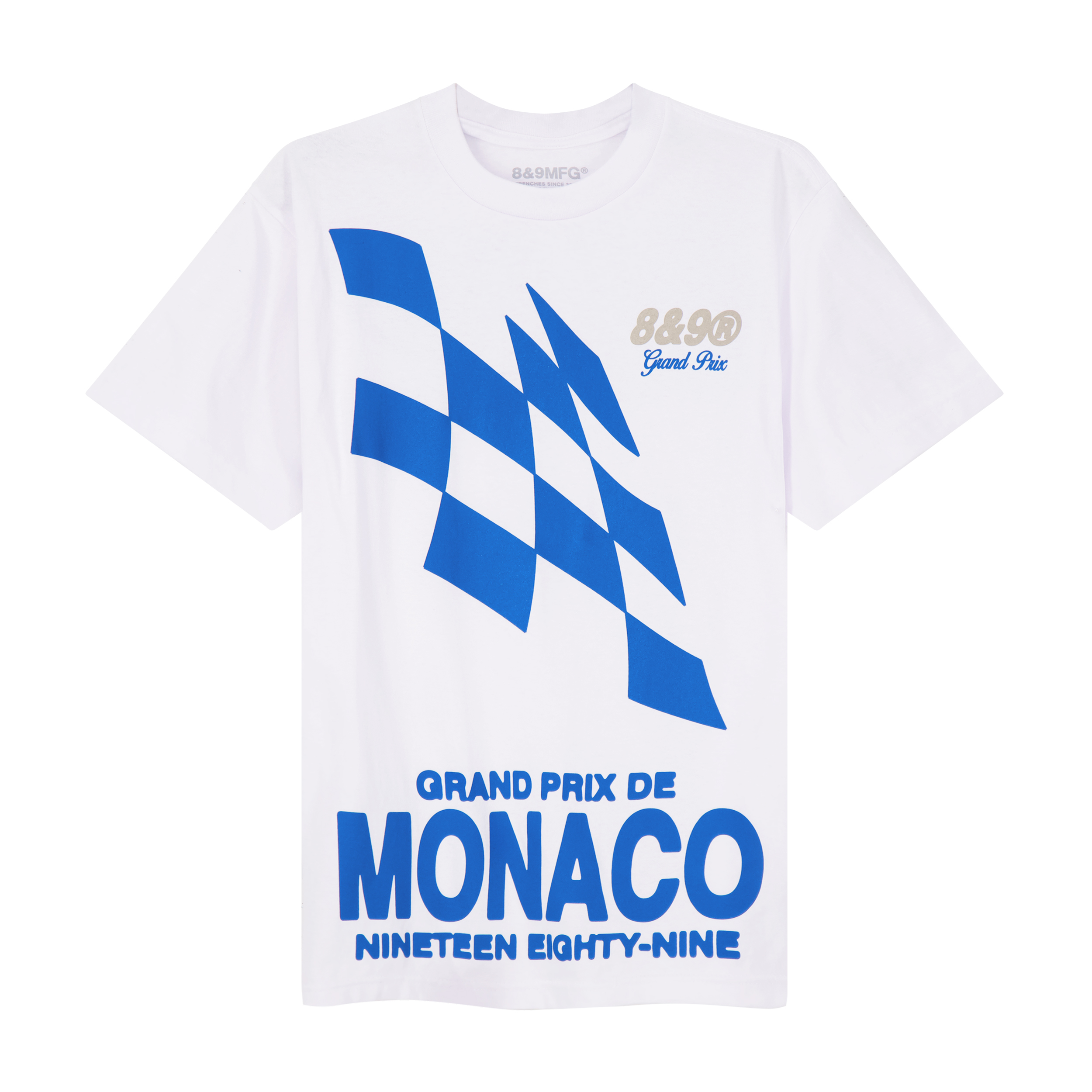 Grand Prix Tee White Royal Blue