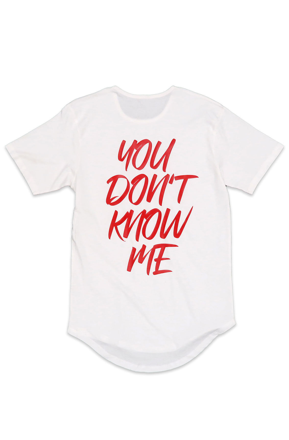 You Don't Know Me Scoop Tee in White