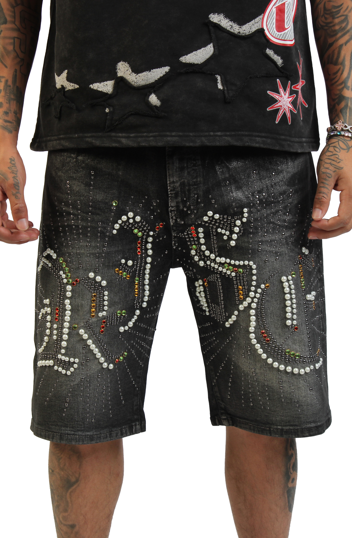 Rise Denim Shorts