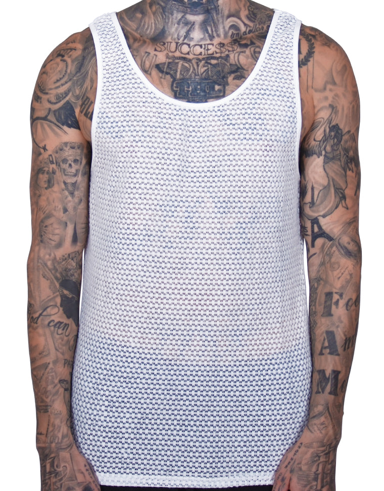 Lavender Mesh Ganzie String Vest