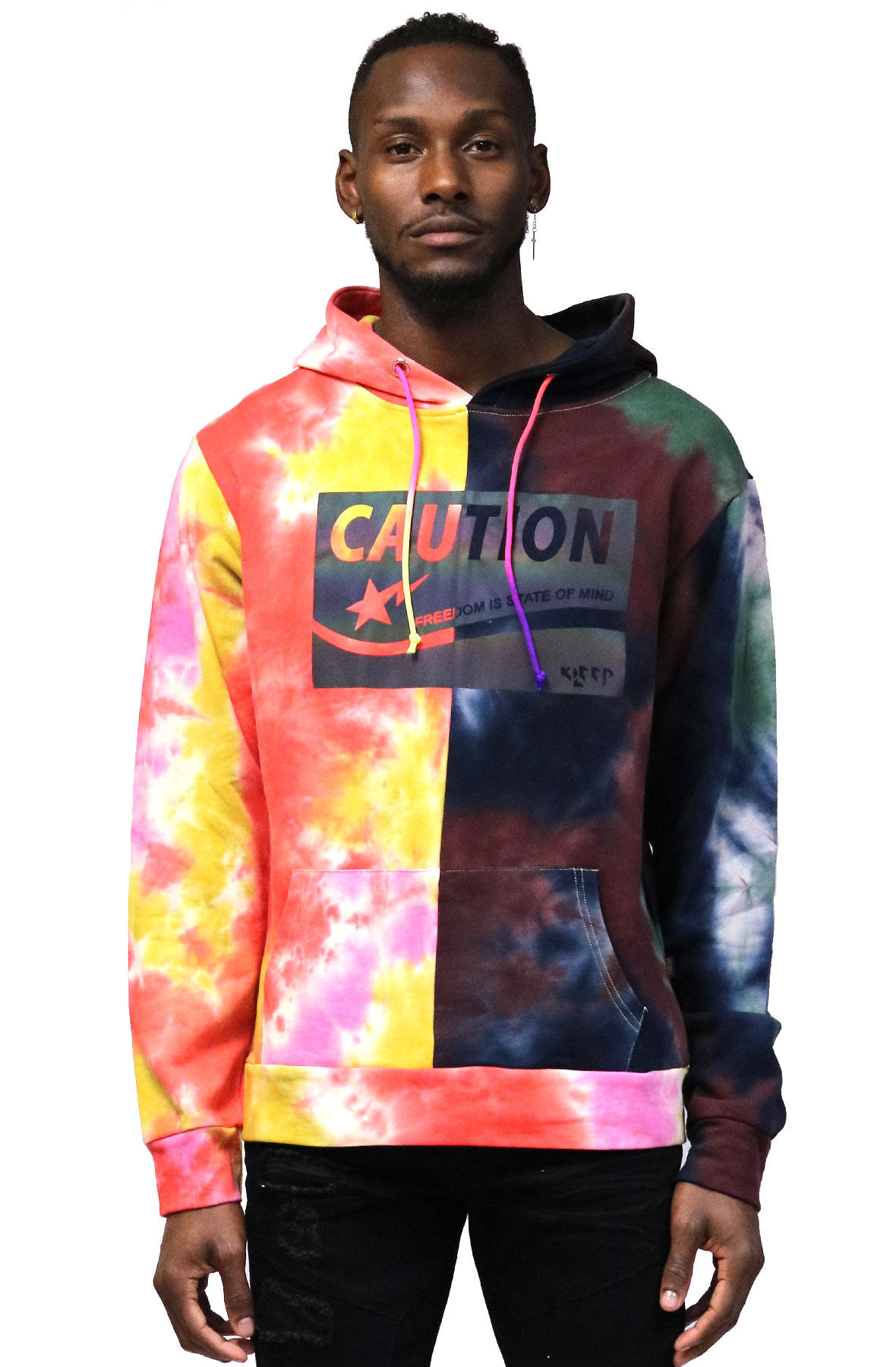 half and half tie dye hoodie