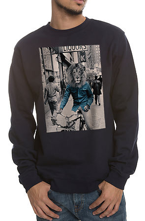 The Brooklyn Lion Crewneck Sweatshirt in Navy