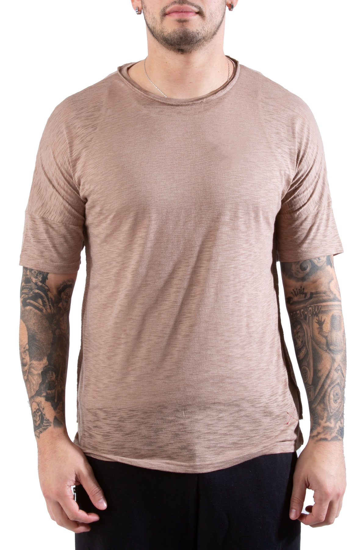 Gator Off Shoulder Tee in Brown