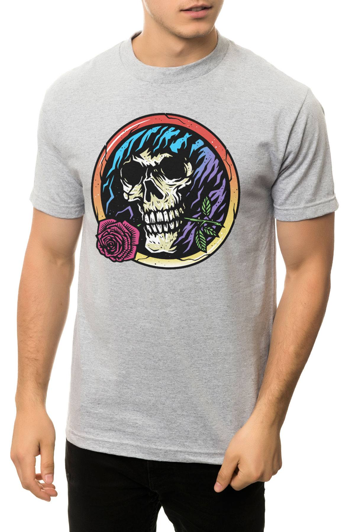 The Life Skull Tee in Heather Grey