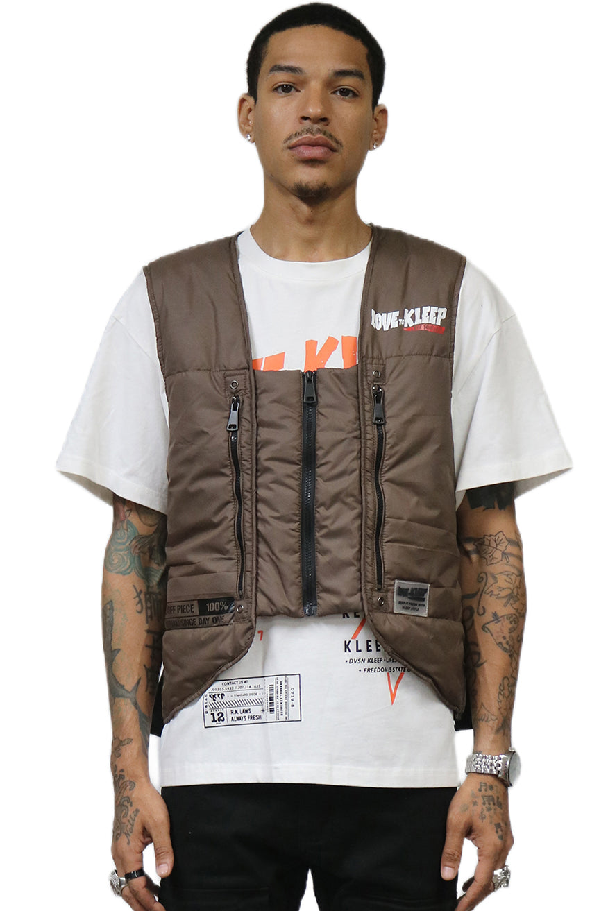 Men's Padded Utility Gilet With Multi Pockets