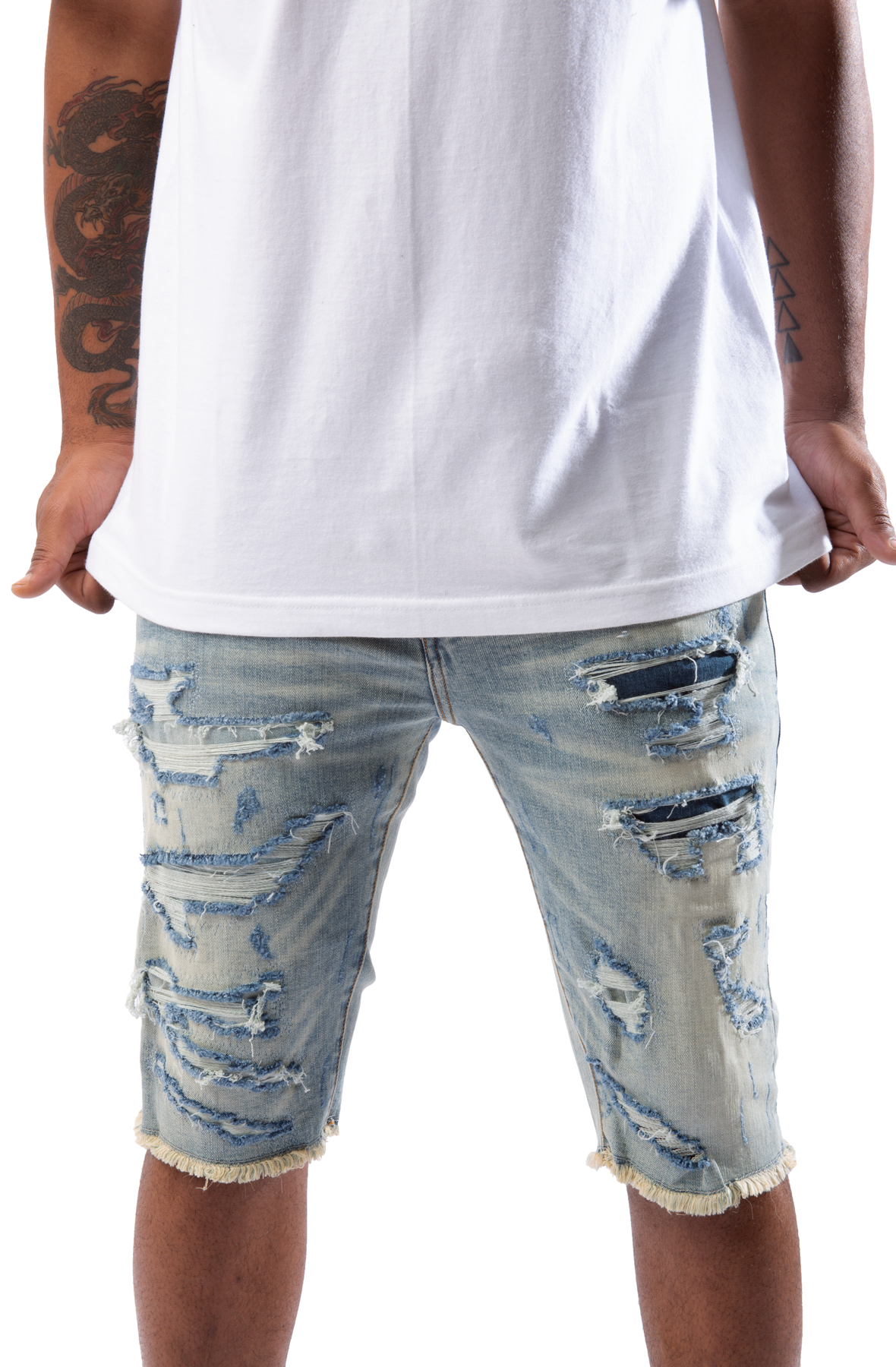 FRANKIE SHORT (BLUE DISTRESSED)