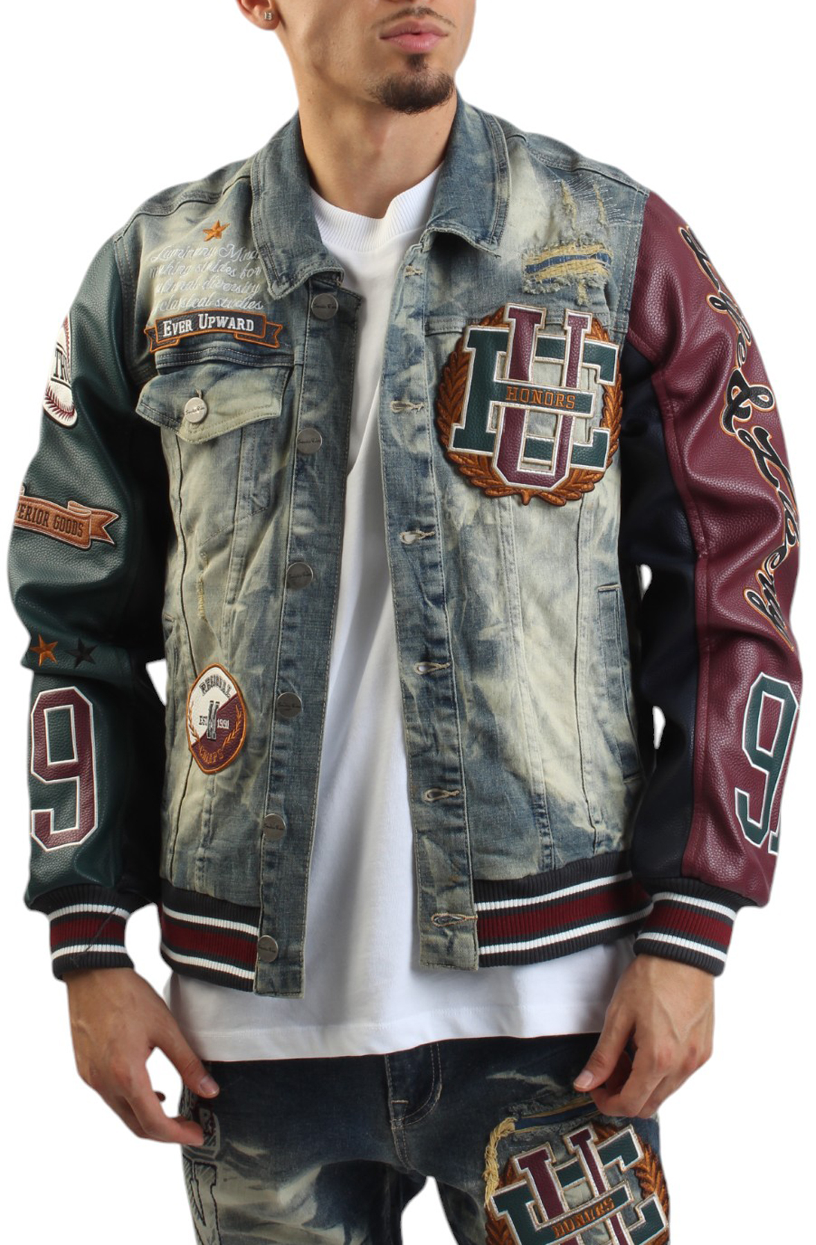 Varsity Patch Denim Jacket