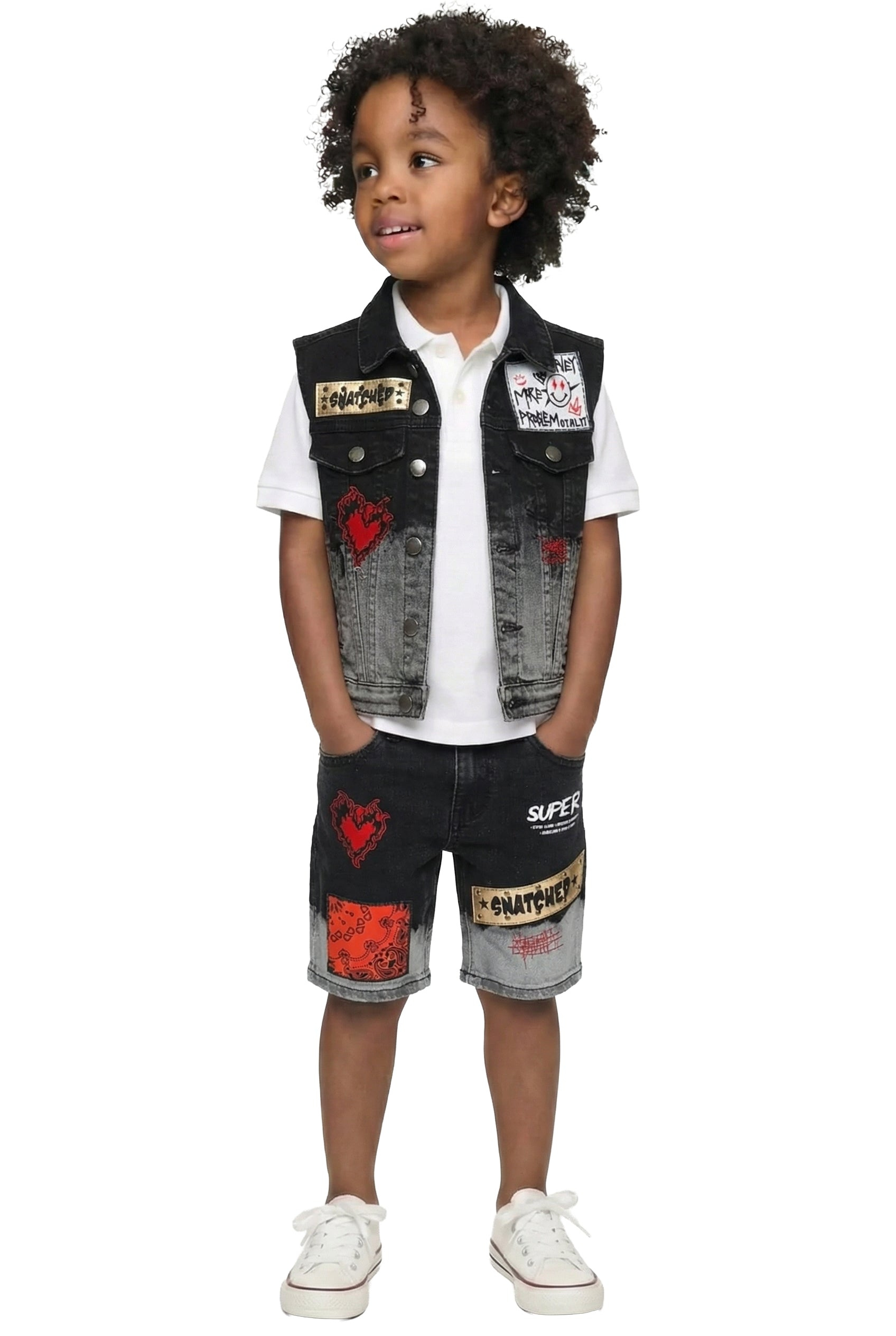 Sedona Kid's Premium Washed Denim Vest Jacket only