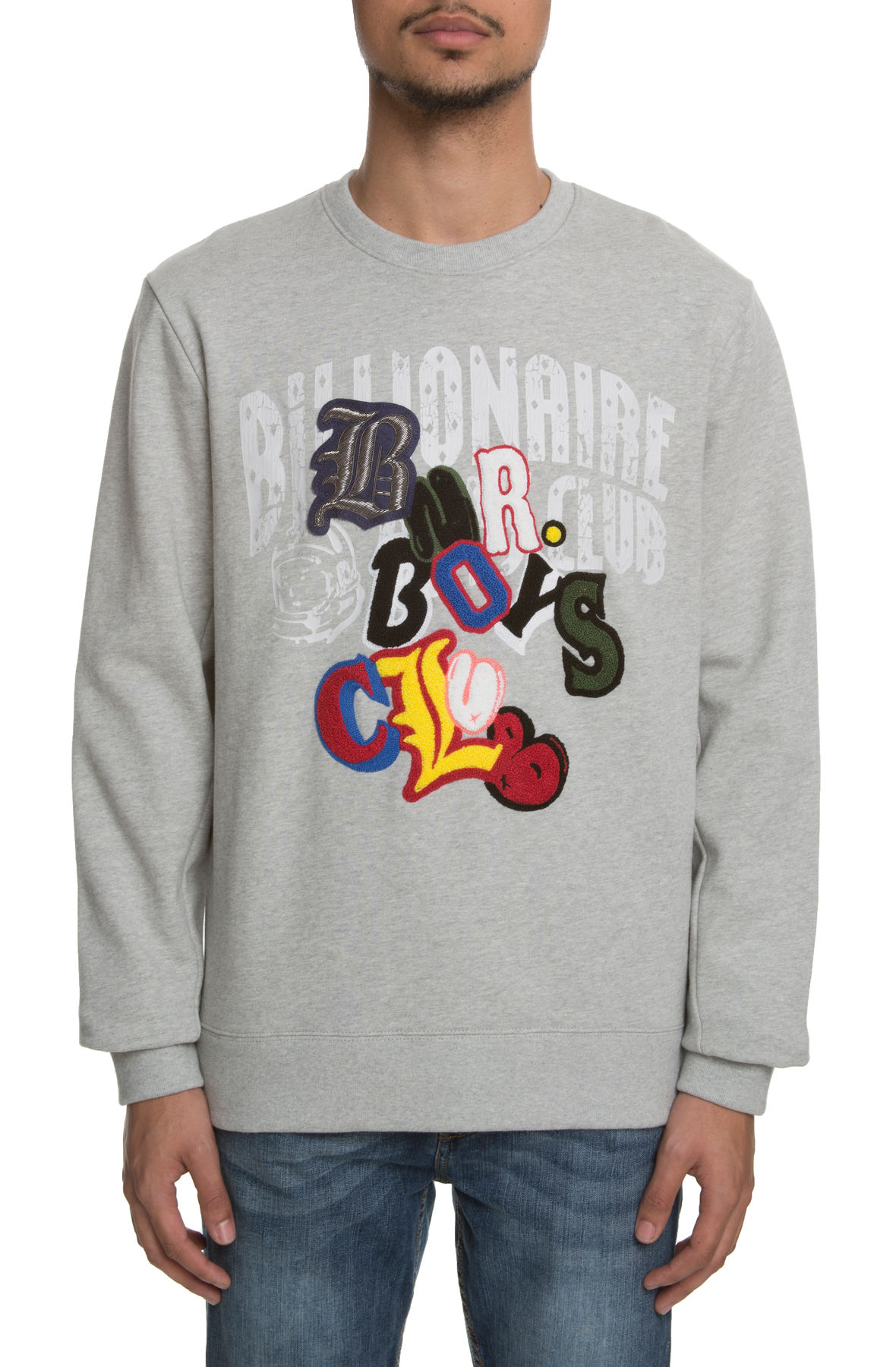 BILLIONAIRE BOYS CLUB The Alpha Crew Neck in Heather Grey 871-9300