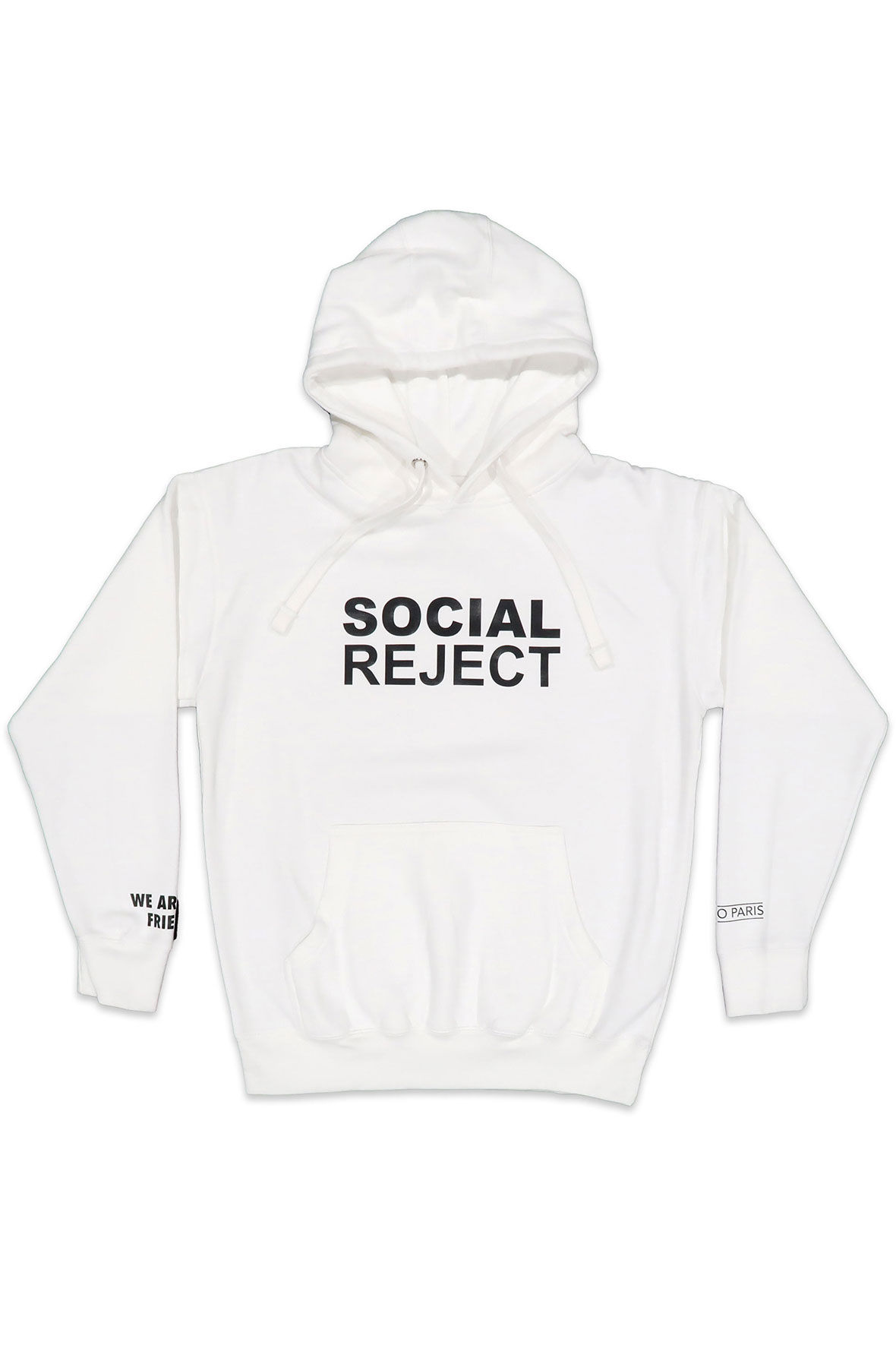 social reject hoodie in white and black