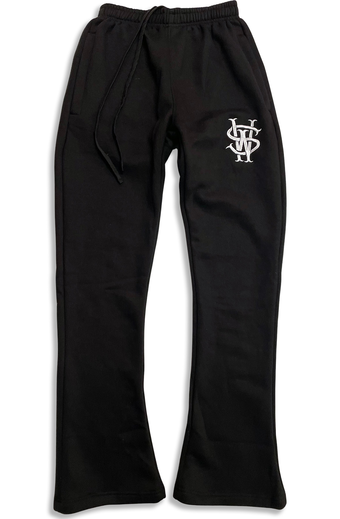 Stay Winning Black Embroidered Flare Sweatpants