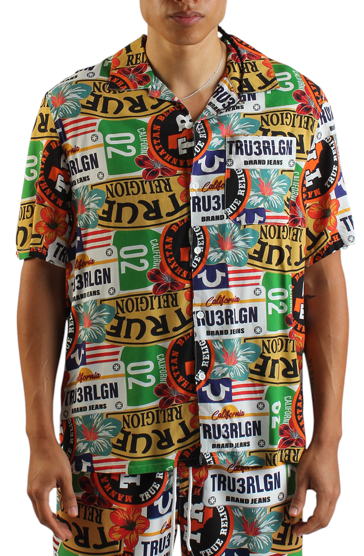 Allover West Coast Logo Camp Collar Shirt