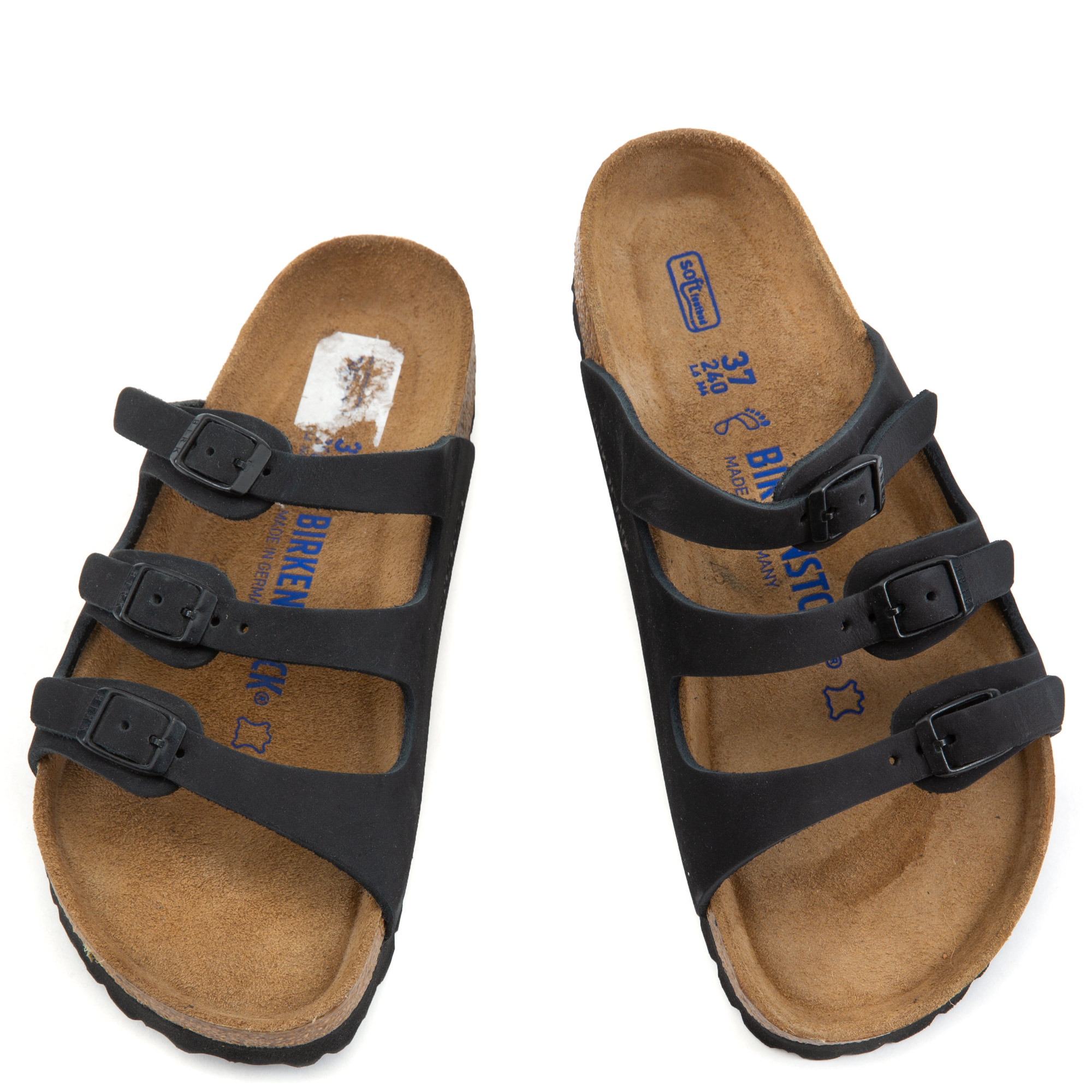 Regular Florida Black Oiled Leather Sandals