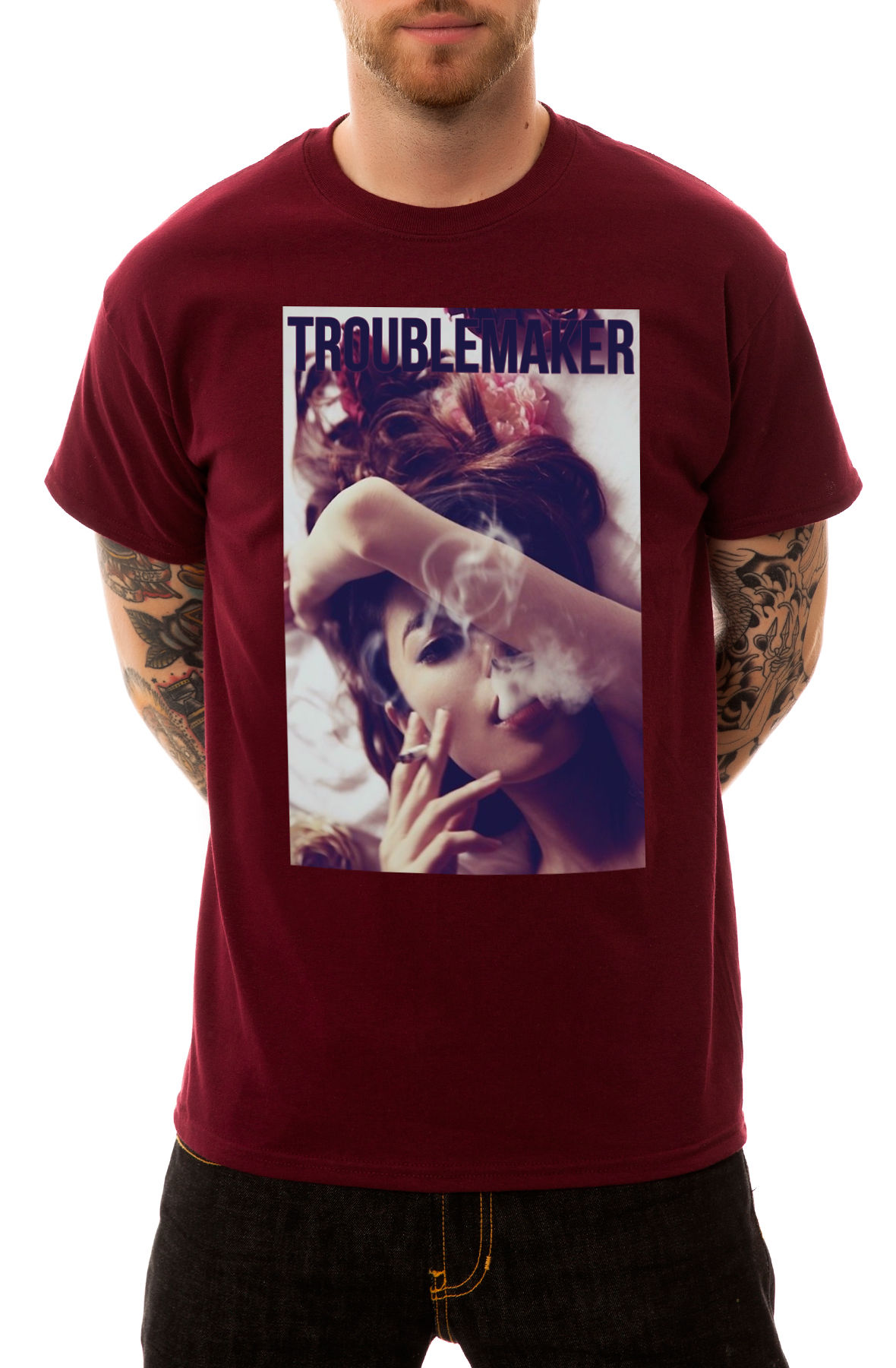 The Troublemaker Tee in Burgundy