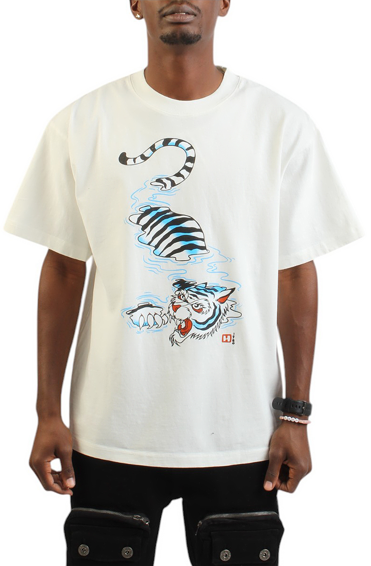Swimming Tiger T-Shirt White