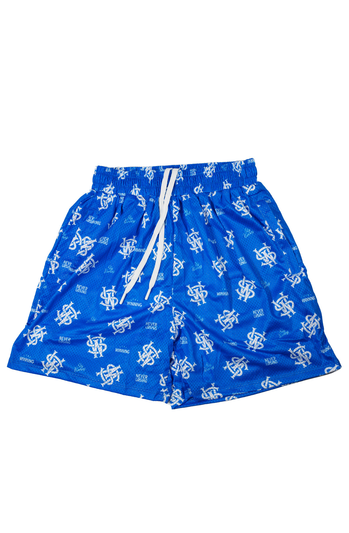 Stay Winning All Over Logo Blue Hoop Shorts