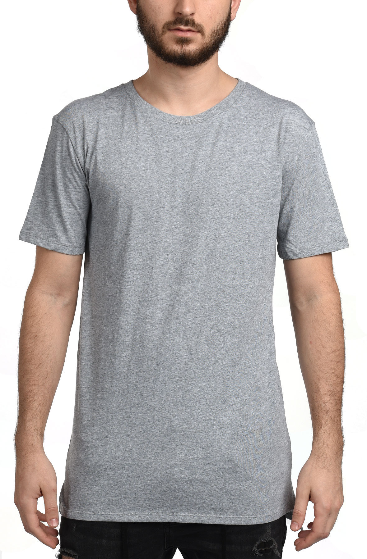 Elongated Hi Lo Tee in Gray