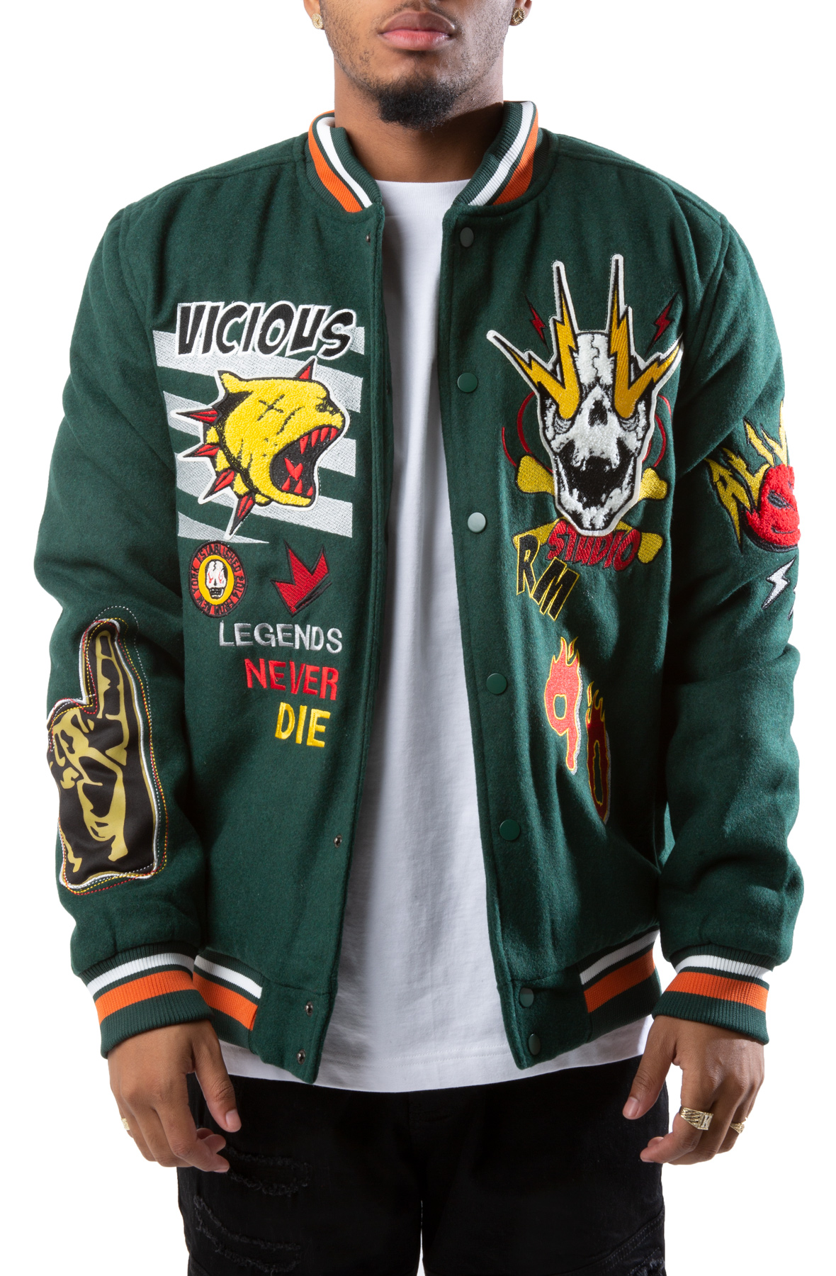 REBEL MINDS Loud Pack Varsity Jacket 922-511YEL - Shiekh