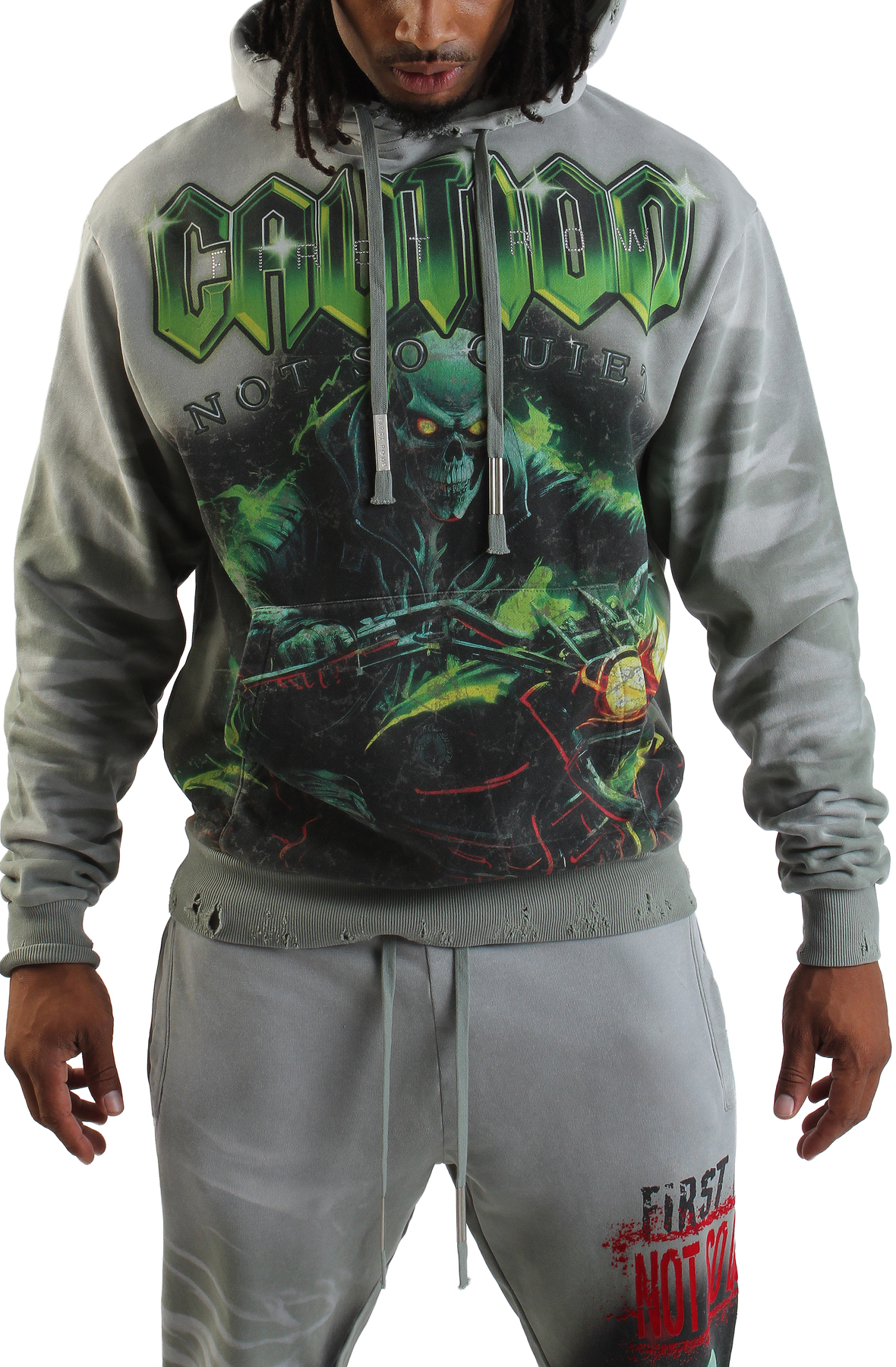 Caution Not So Quiet Ghost Rider Hoodie