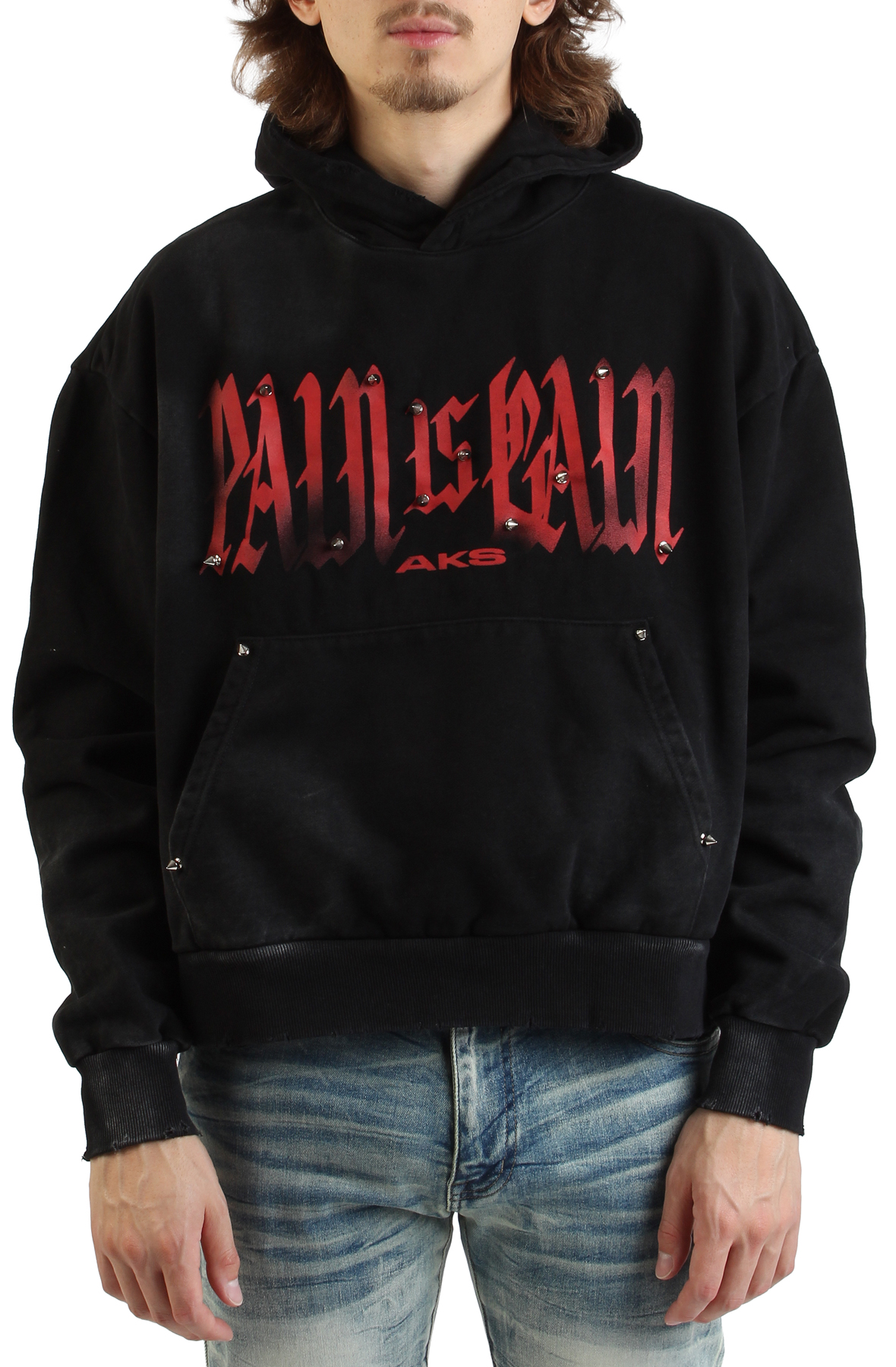 Pain is Gain Studded Hoodie