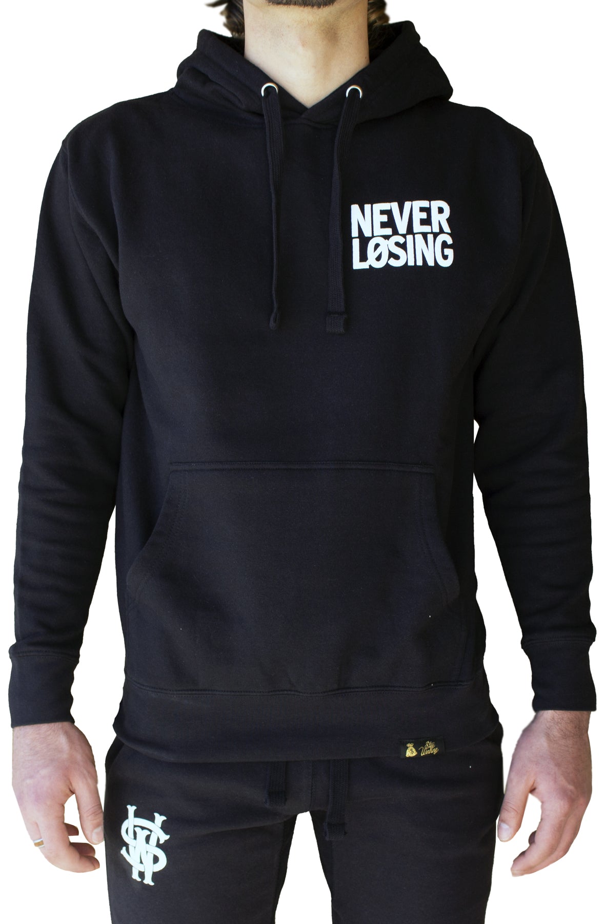 stay winning never losing black/white hoodie