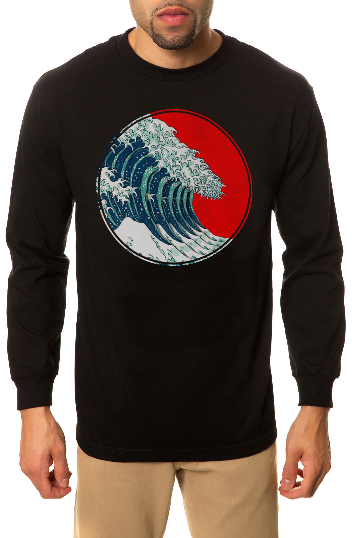 The Hokusai Circle Long Sleeve Tee in Black