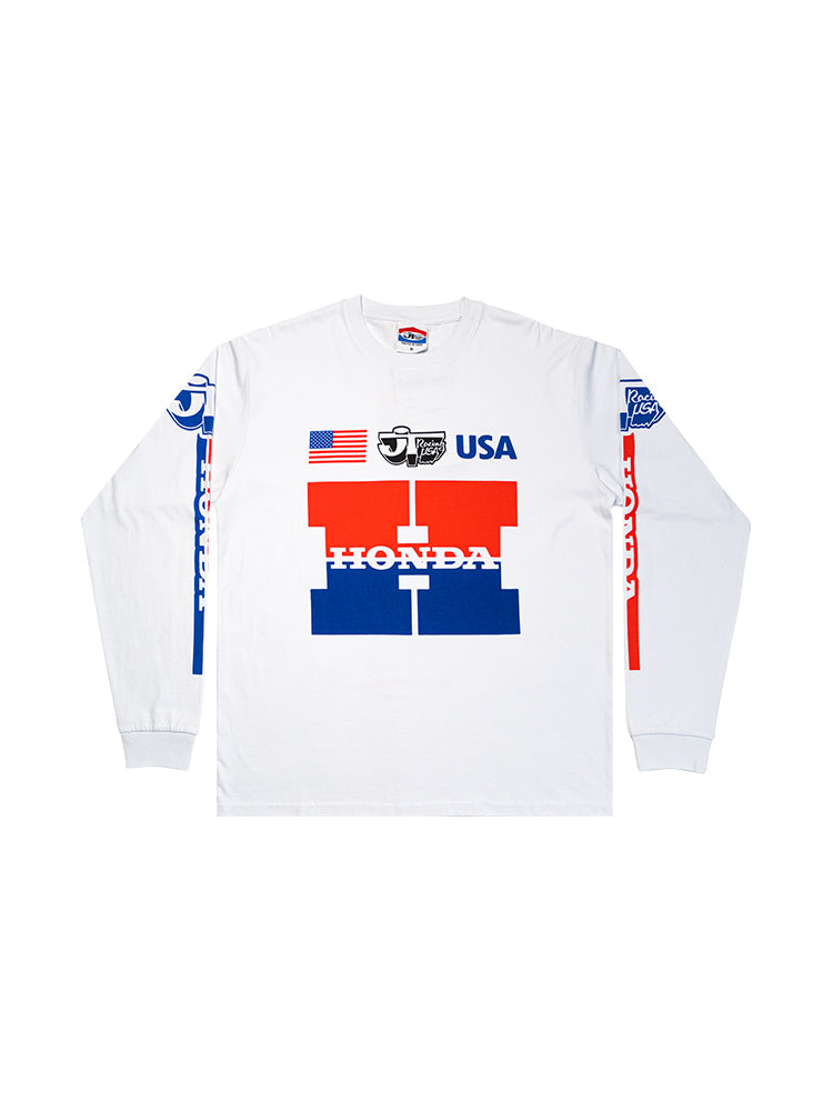 JT Racing x Honda Heritage L/S Tee - White