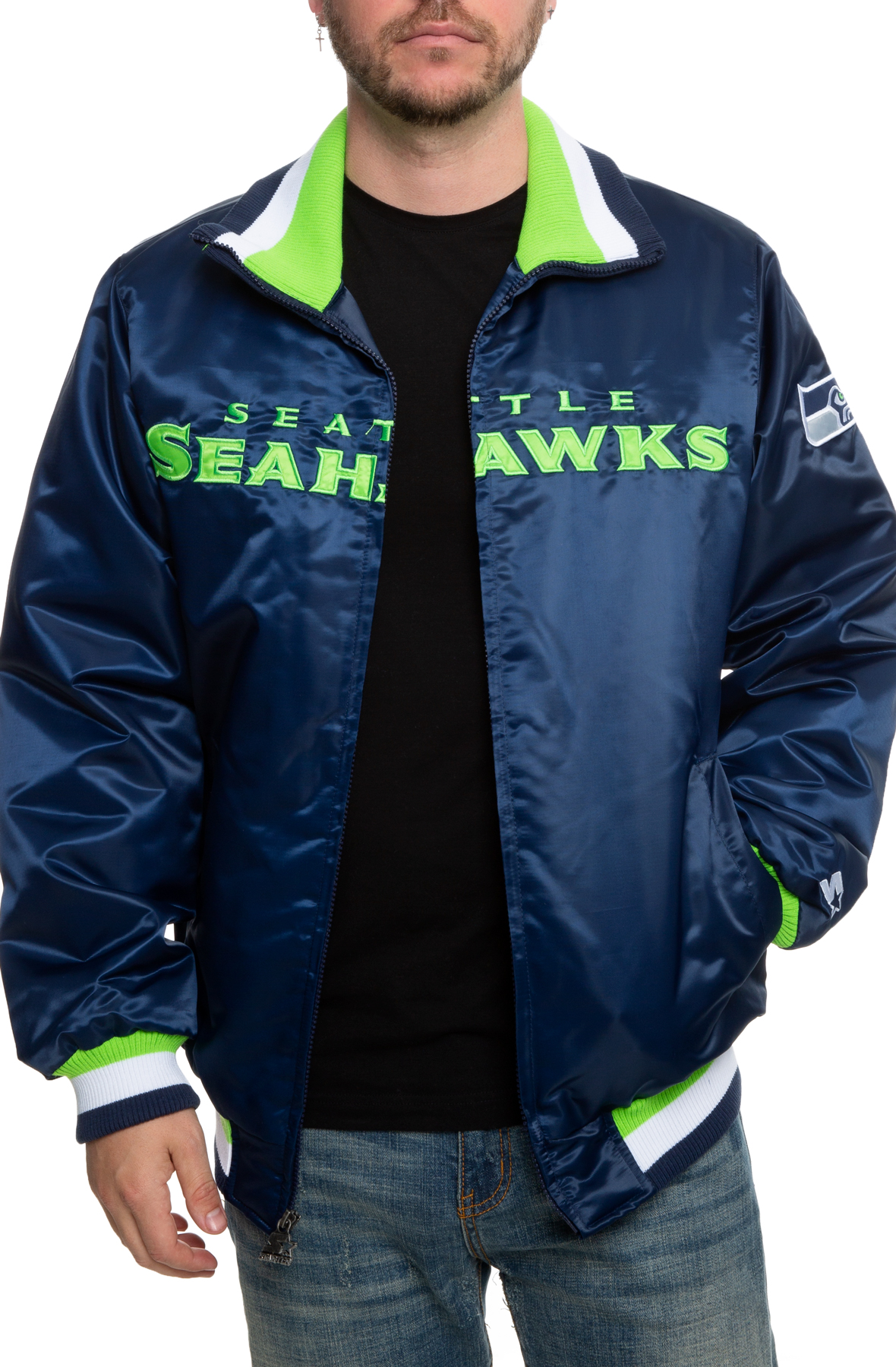 Seattle Seahawks G-III Sports by Carl Banks Spike Commemorative Varsity  Full-Zip Jacket- College Navy