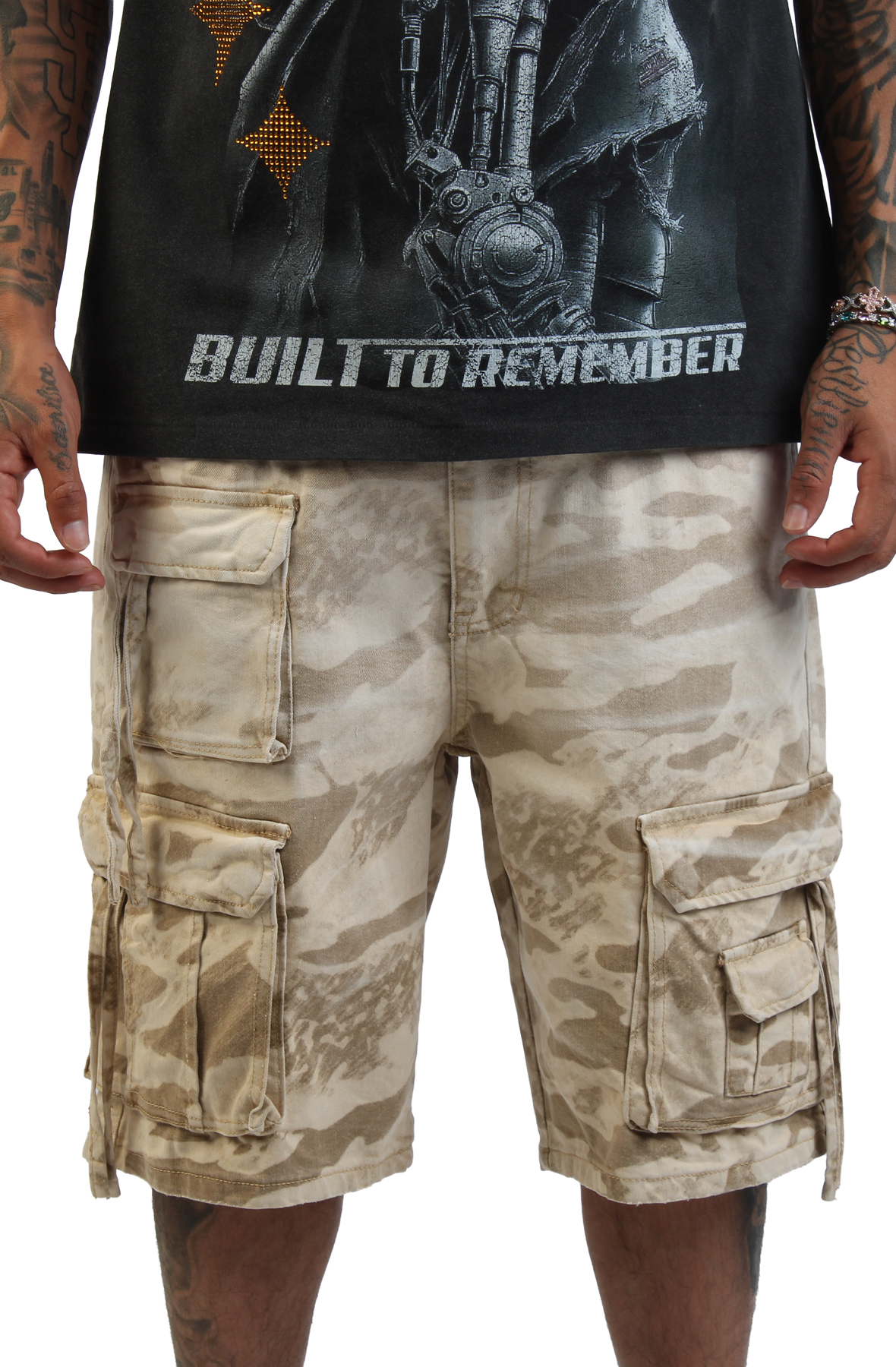 Carbon Camo Cargo Shorts