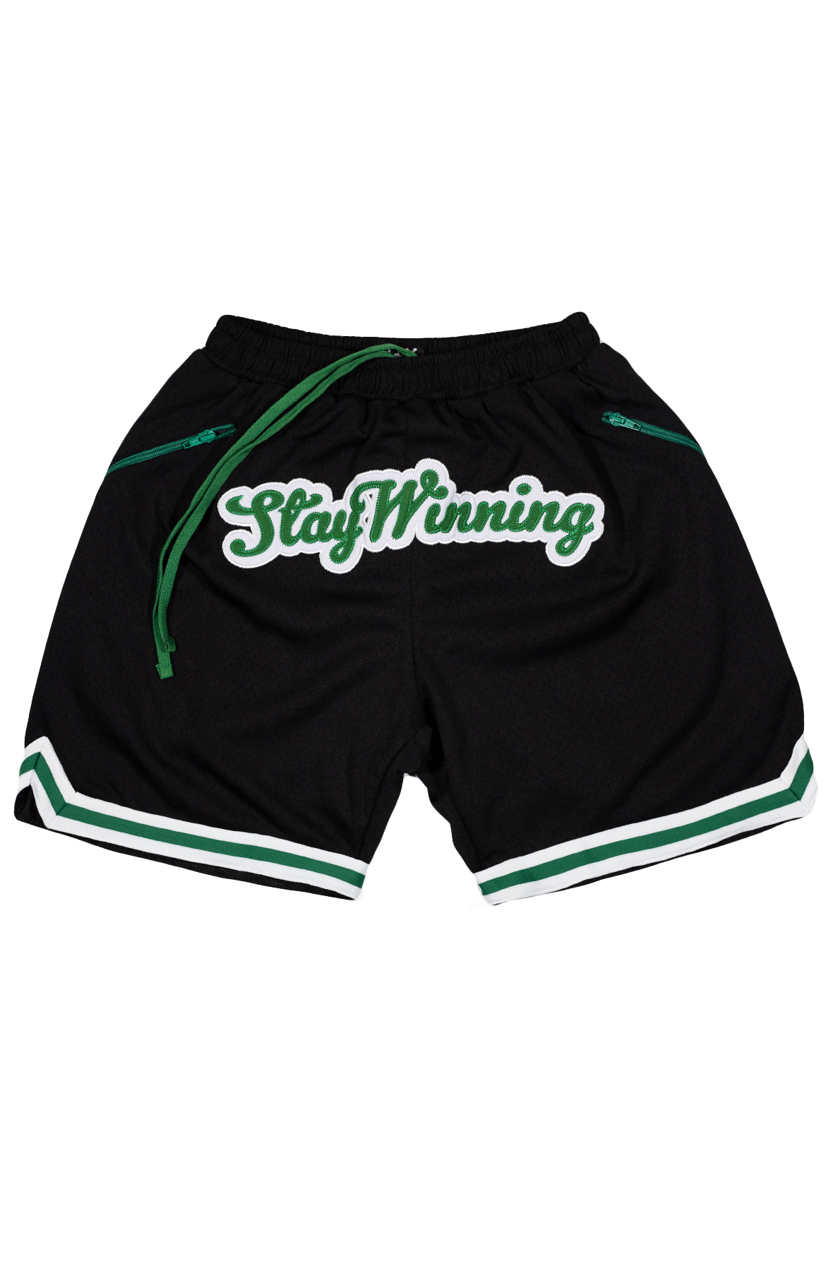 Stay Winning Black/Green Mesh Shorts