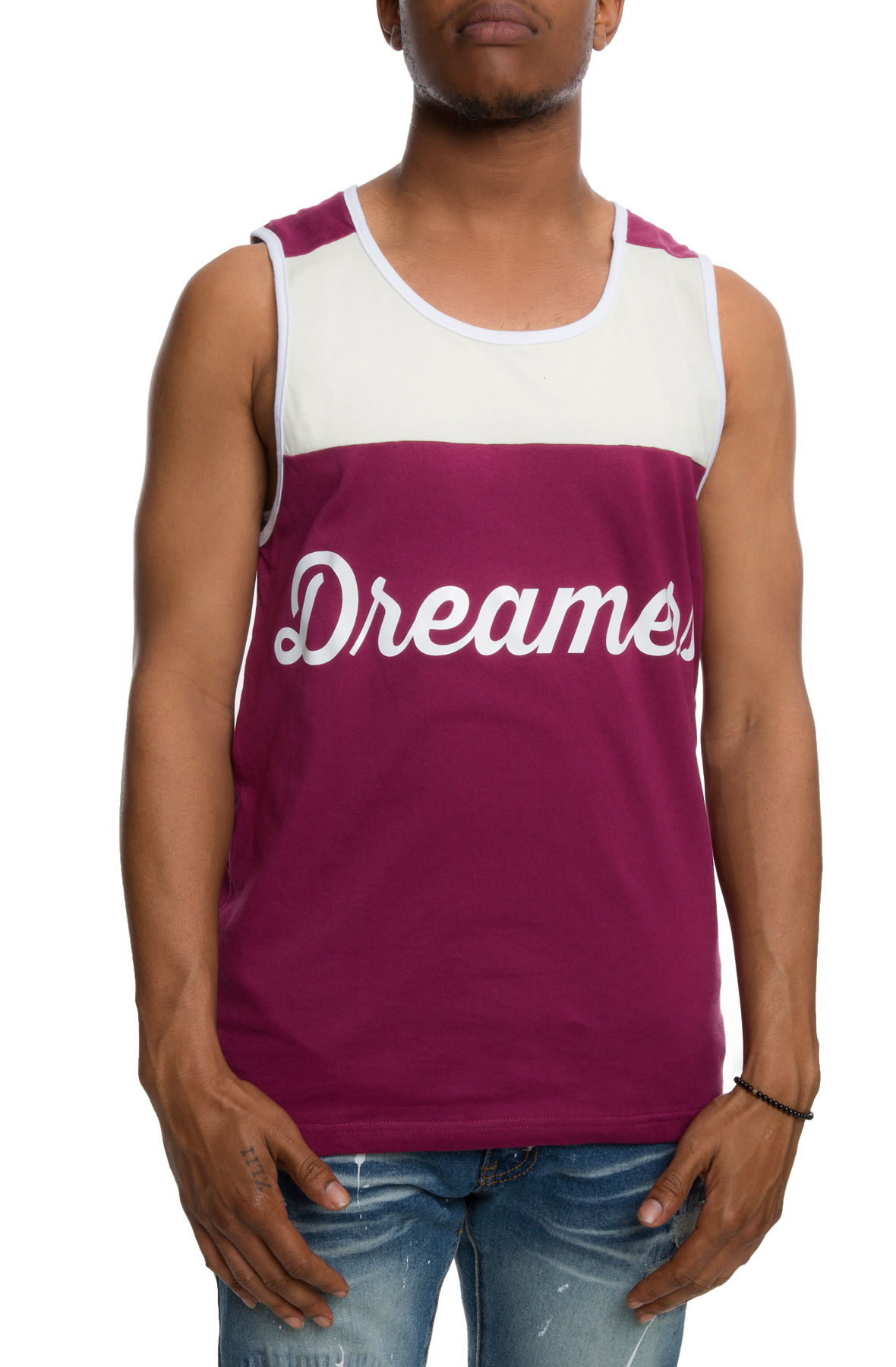 Dreamers Script Tank in Burgundy