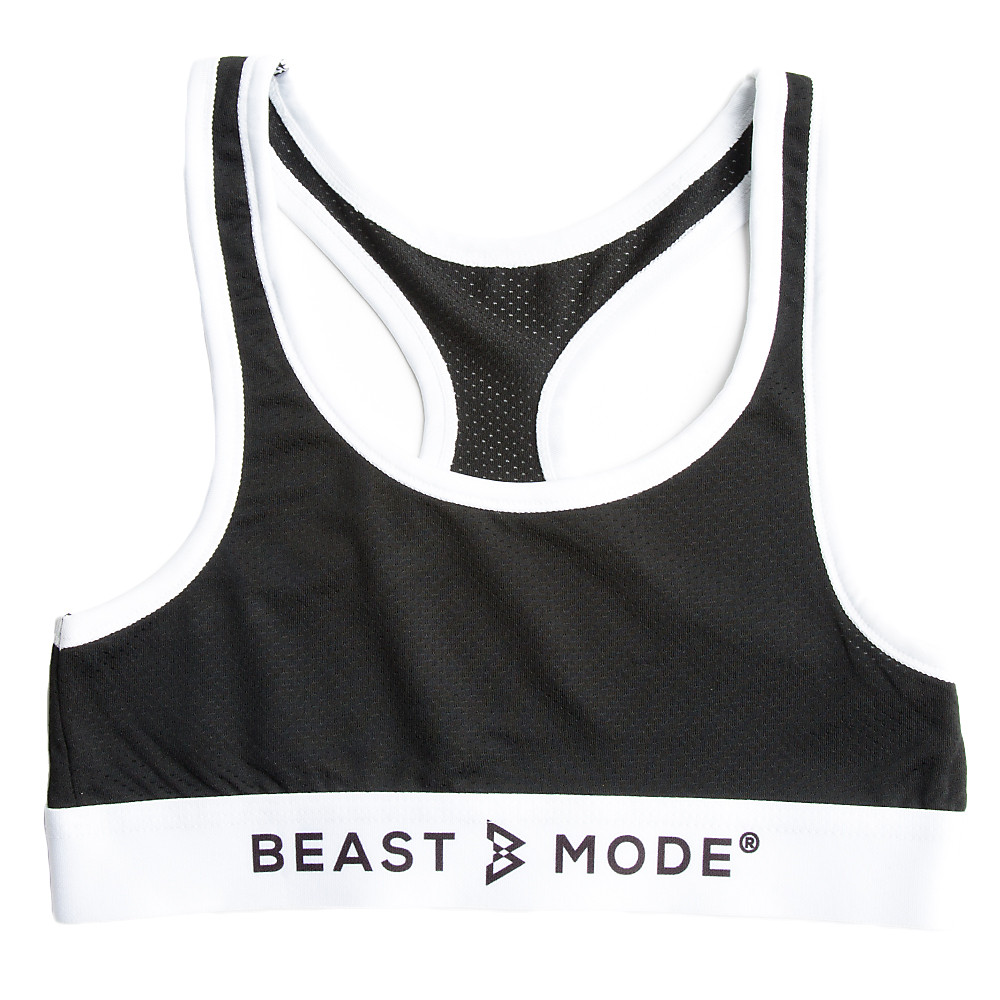 Women's White and Black Sports Bra