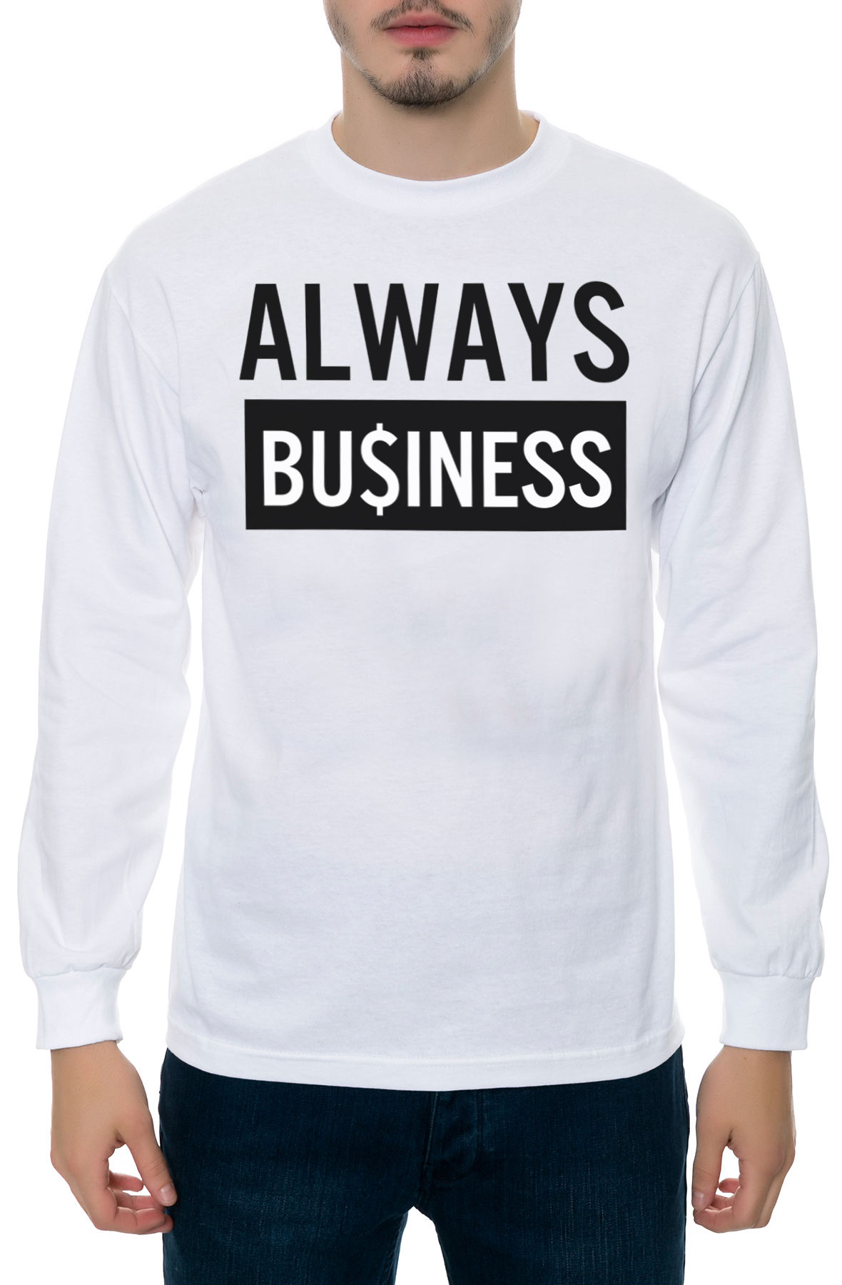 The Always Business Never Personal LS Tee in White