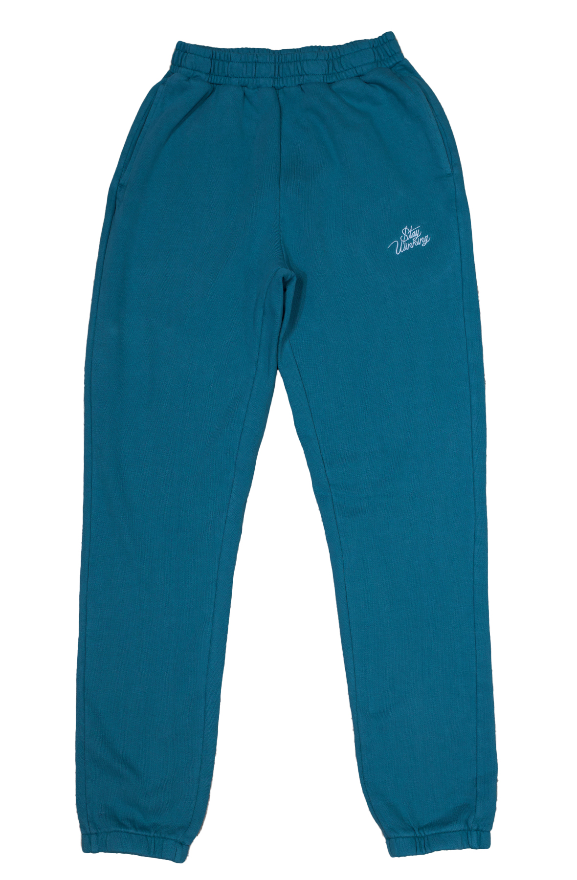 Stay Winning Faded Teal Embroidered Joggers