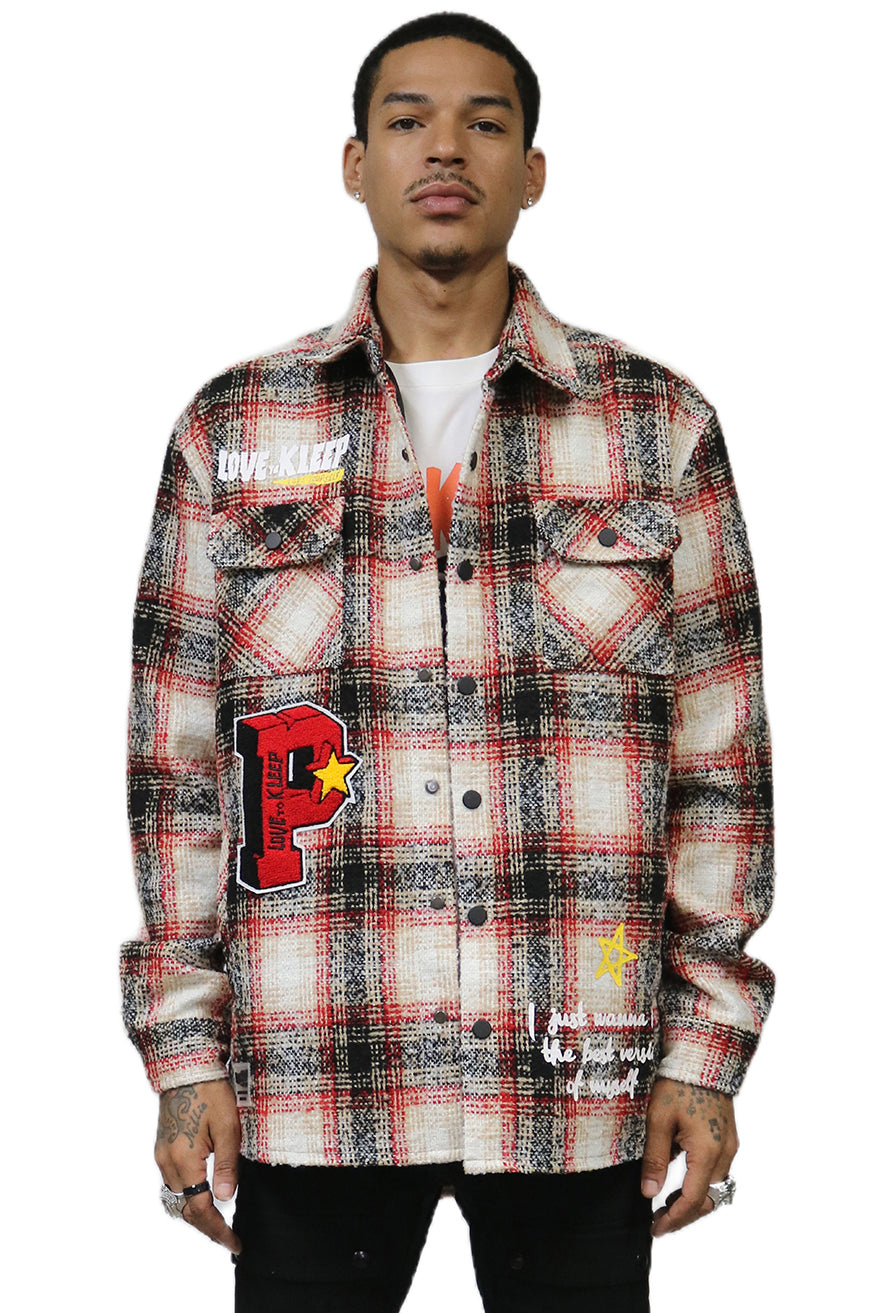 PEYOTO Men's Oversize Heavy Flannel Outer Shirket