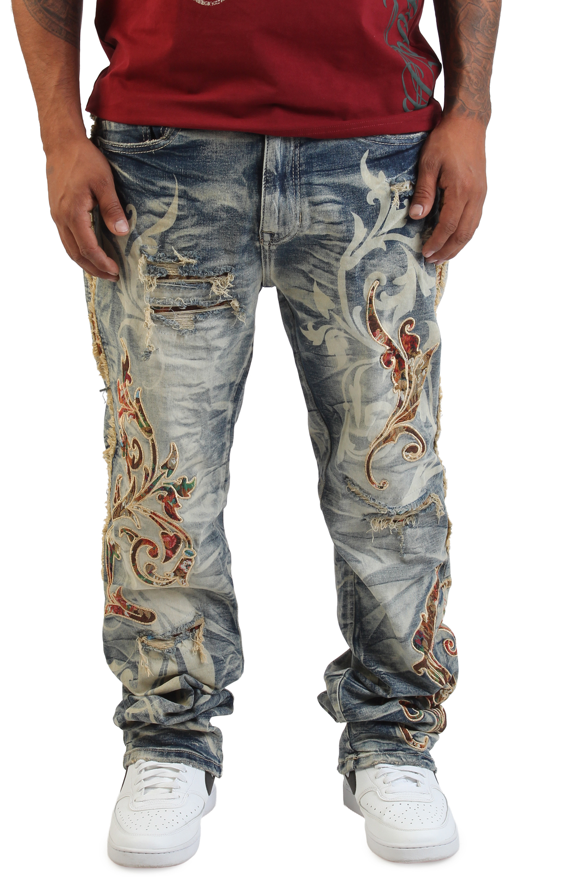 Long Straight Academy Jeans