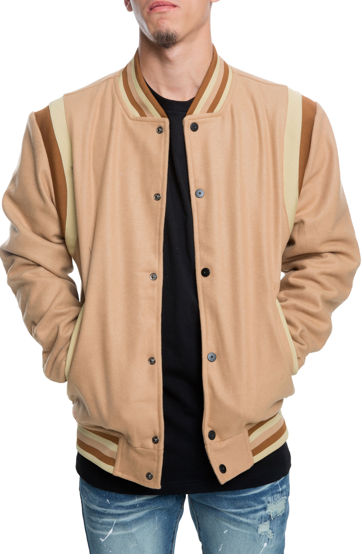 Khaki store varsity jacket