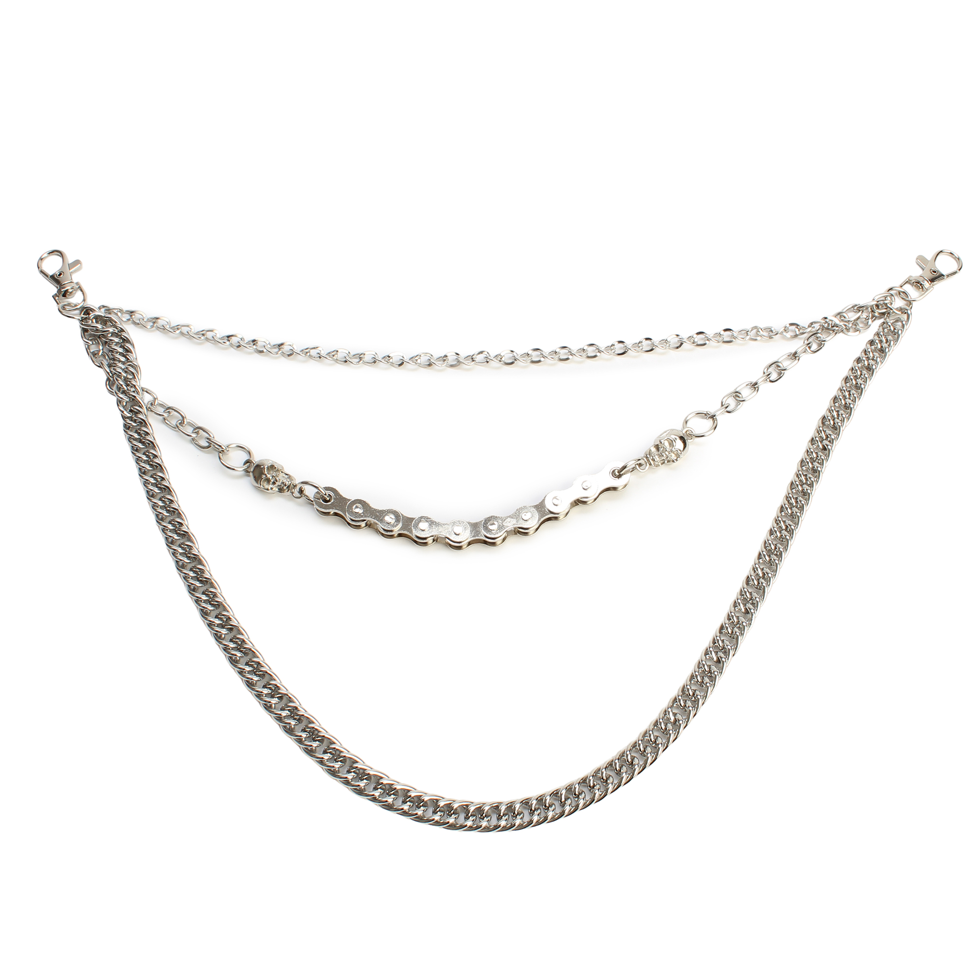 Skull Triple Wallet Chain