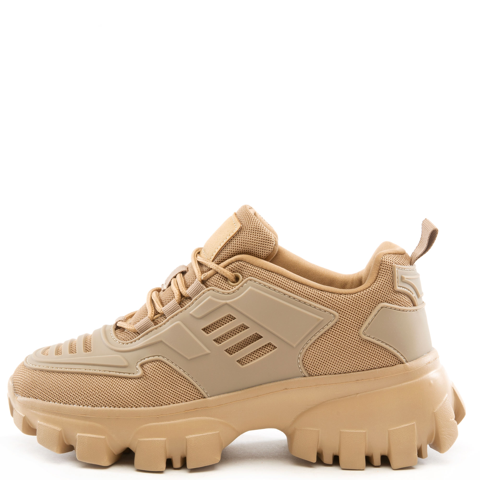 chunky brown platform sneakers