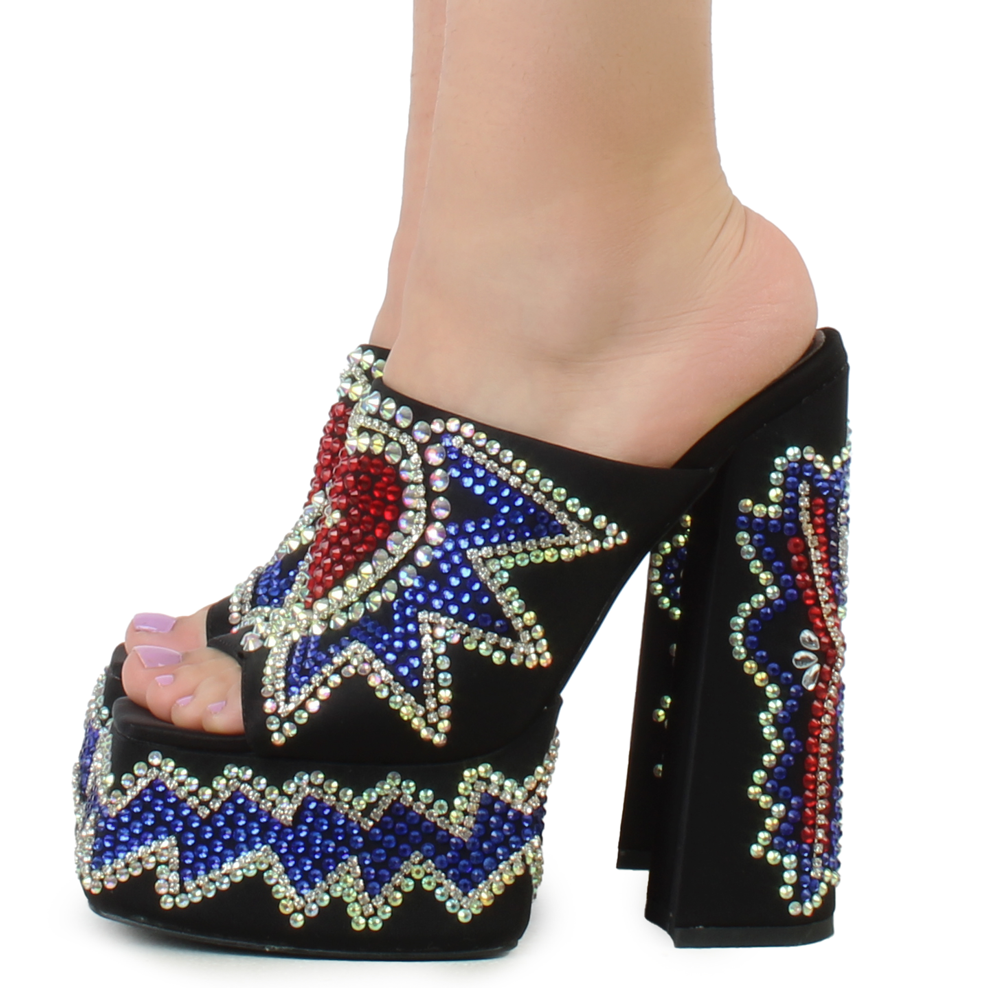 Logan Rhinestone Platform Heel