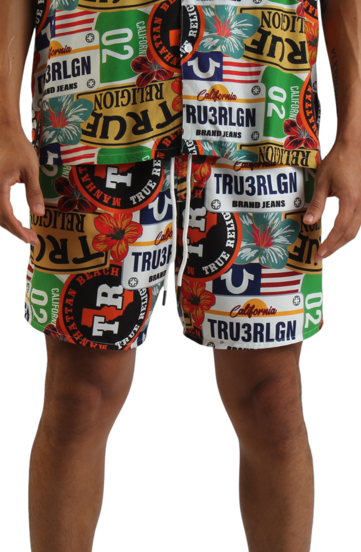 Allover Tropical Logo Board Short