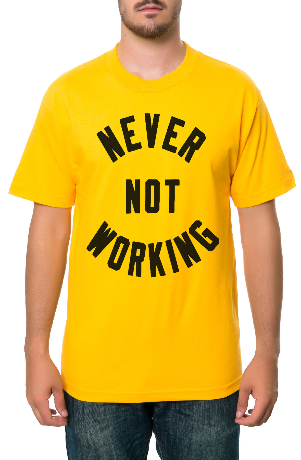 The Never Not Working Tee In Gold
