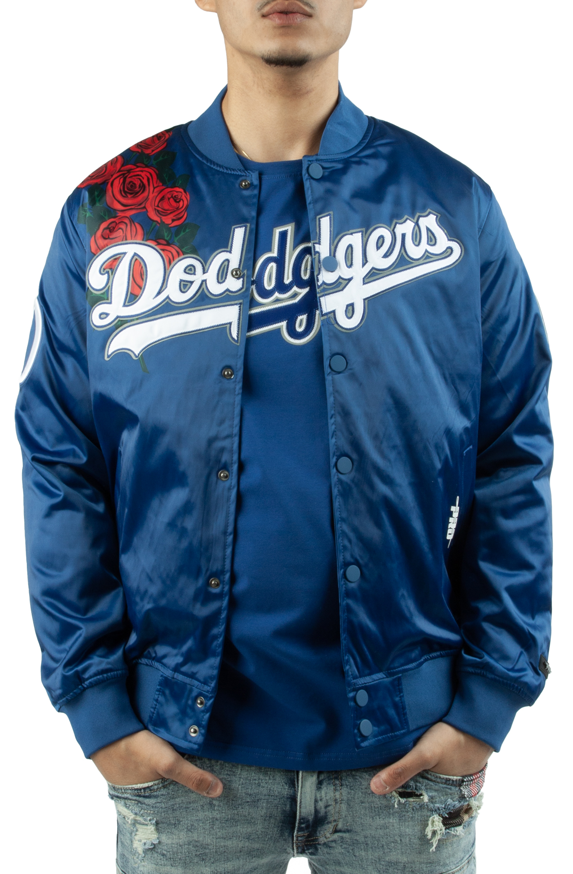 PRO STANDARD Dodgers Roses Satin Jacket LLD635623SH-DBL - Karmaloop