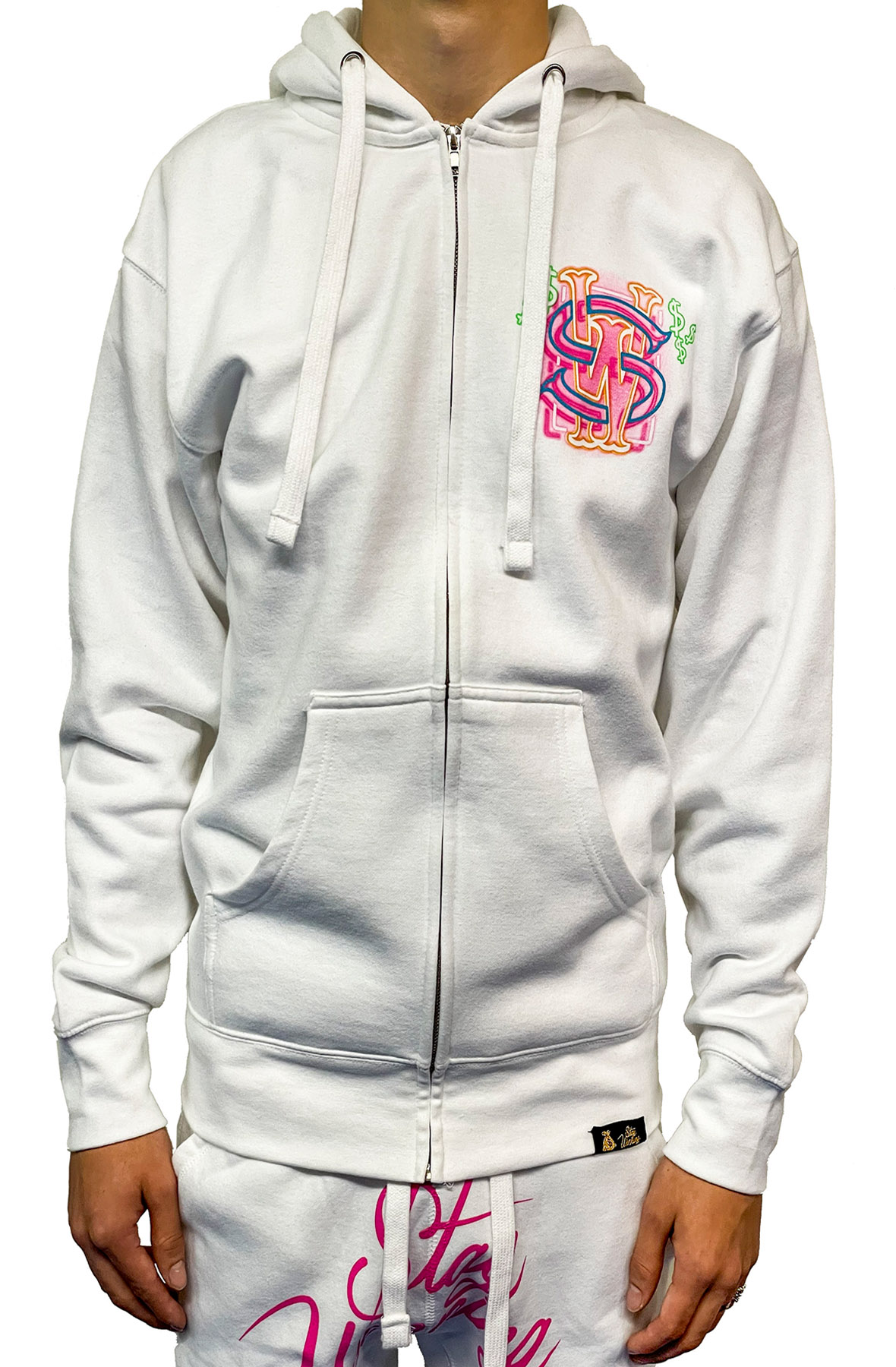 Stay Winning Westside Neon White Zip-Up Hoodie