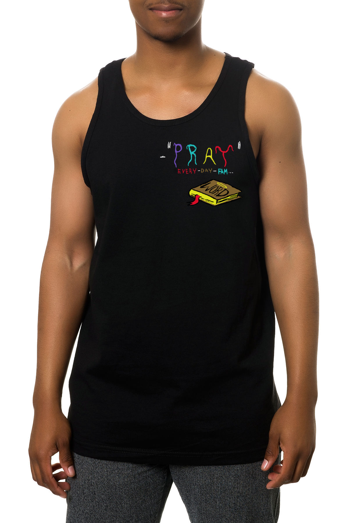 The Pray Everyday Tank Top in Black