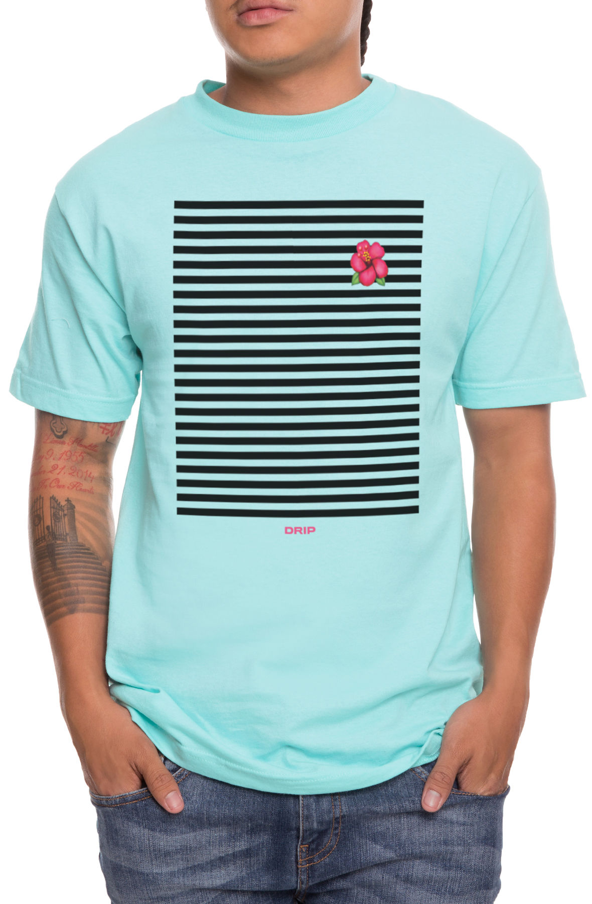 The Flower Drip Tee in Mint