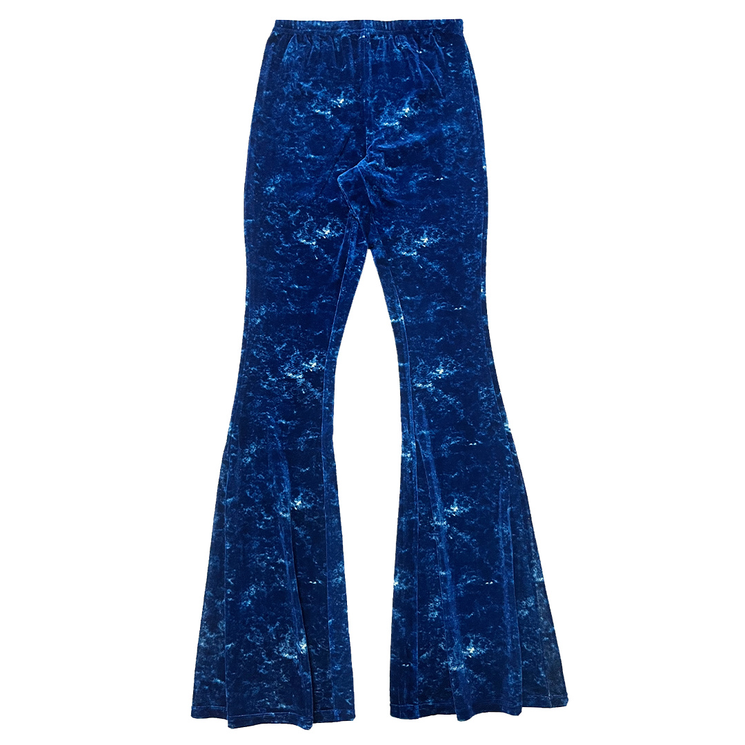 Cross Colours Mineral Wash Velour Flare Leggings - Mineral Navy